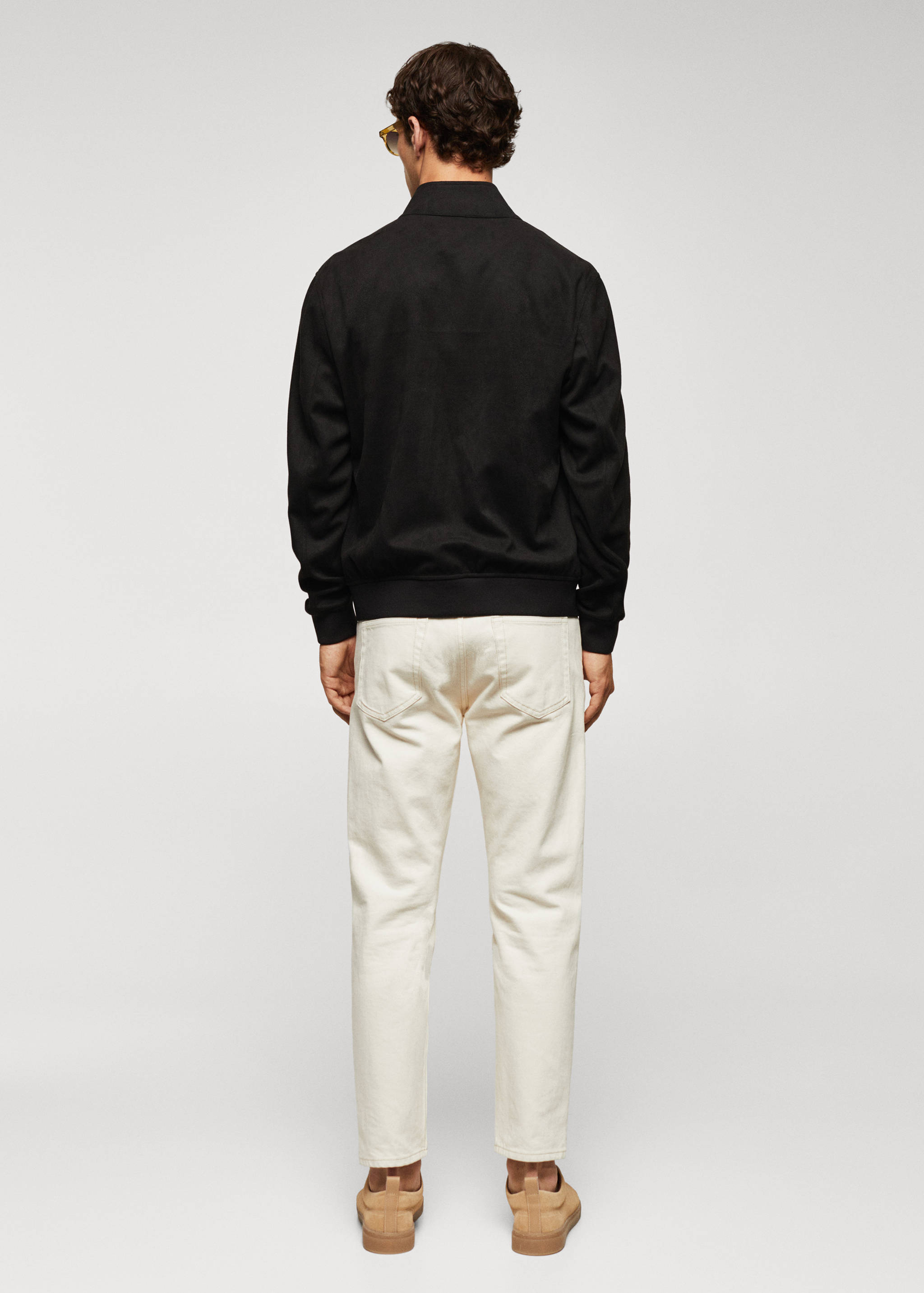 Куртка-бомбер с эффектом замши - Обратная сторона изделия