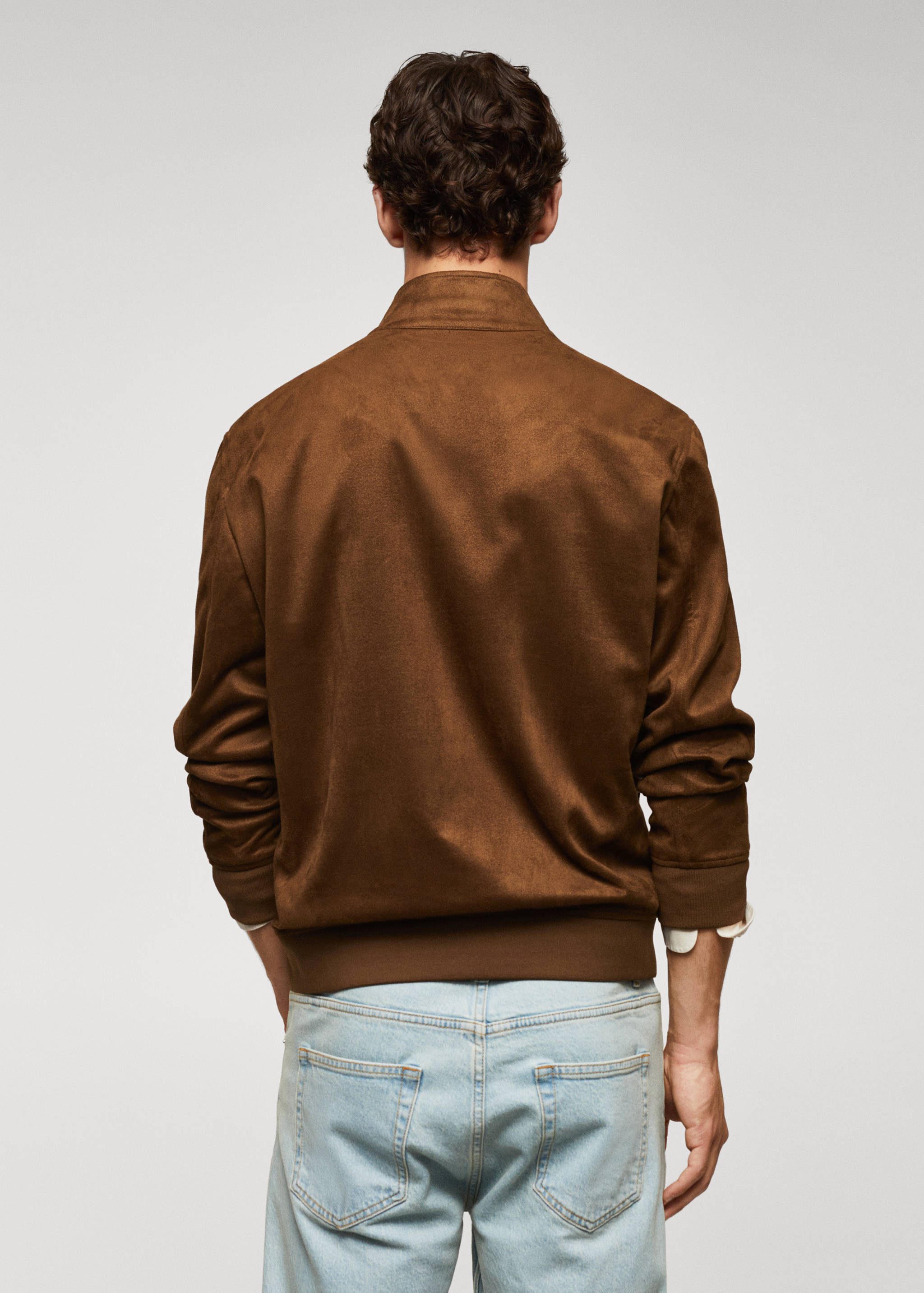 Suede-effect bomber jacket - Reverse of the article