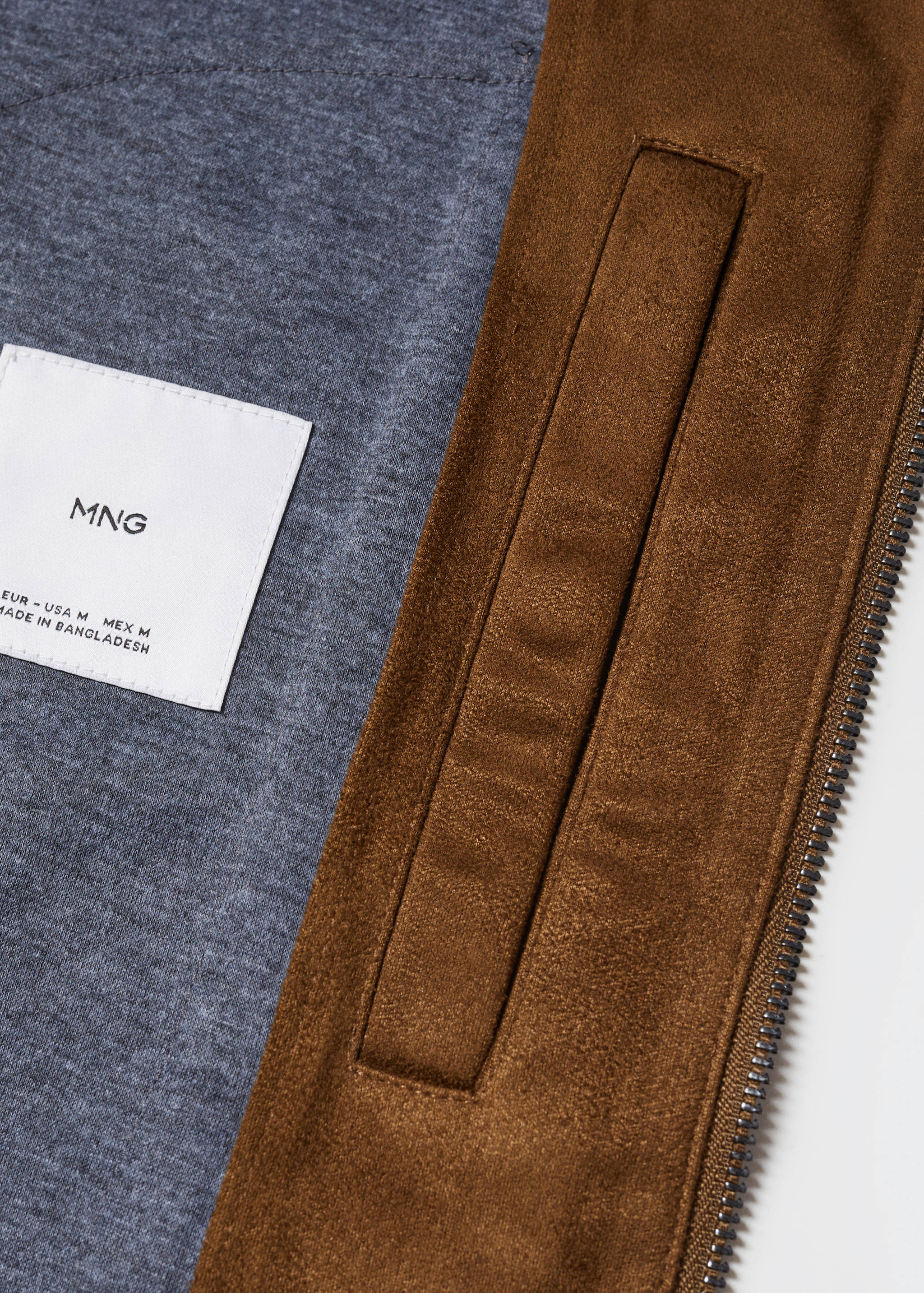 Suede-effect bomber jacket - Details of the article 8