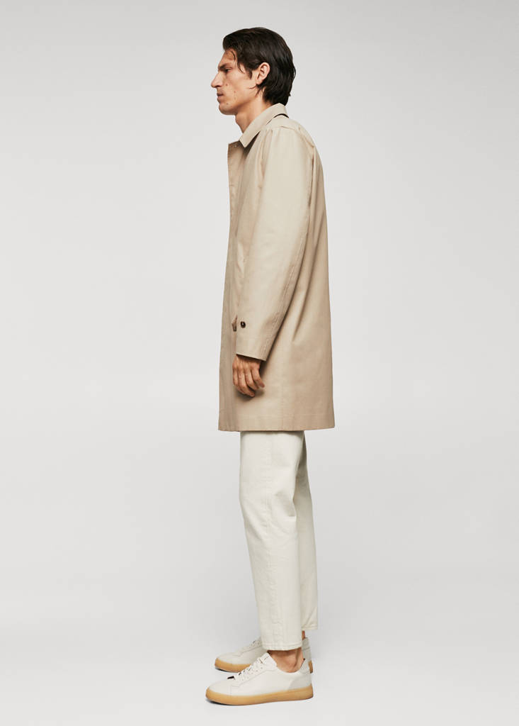 Water-repellent cotton trench coat — Light/Pastel Grey