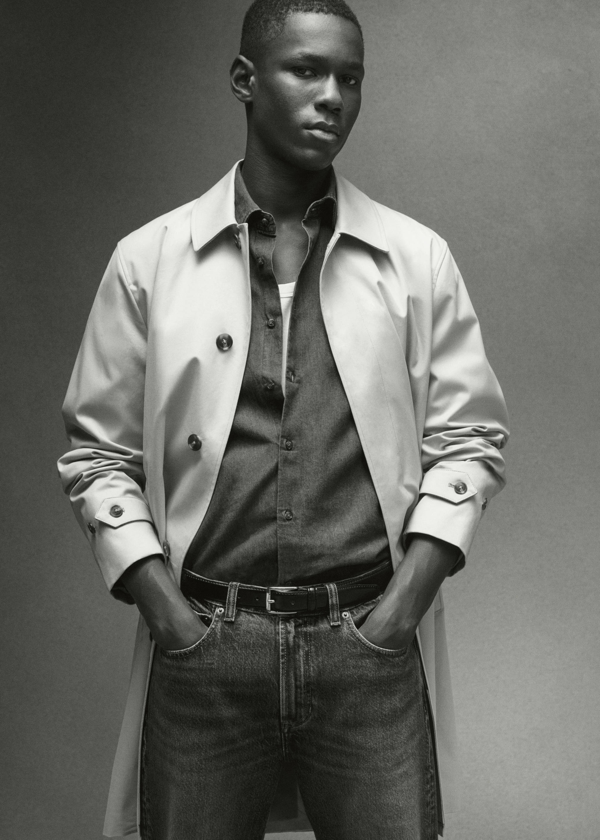 防水棉质风衣 - null