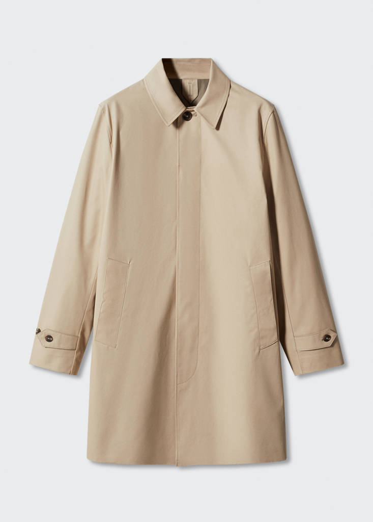 Water-repellent cotton trench coat — Light/Pastel Grey