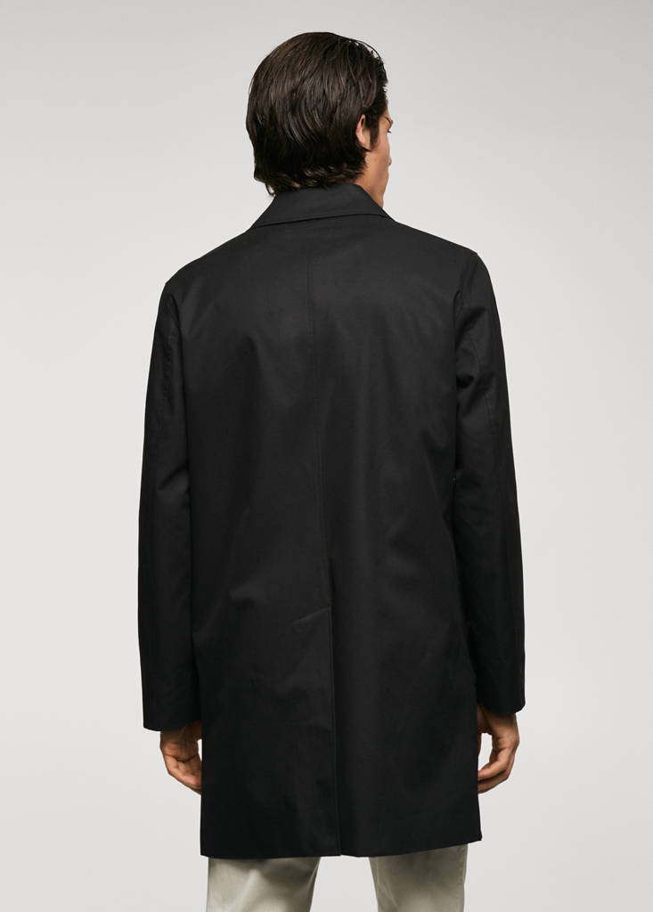 Water-repellent cotton trench coat — Black