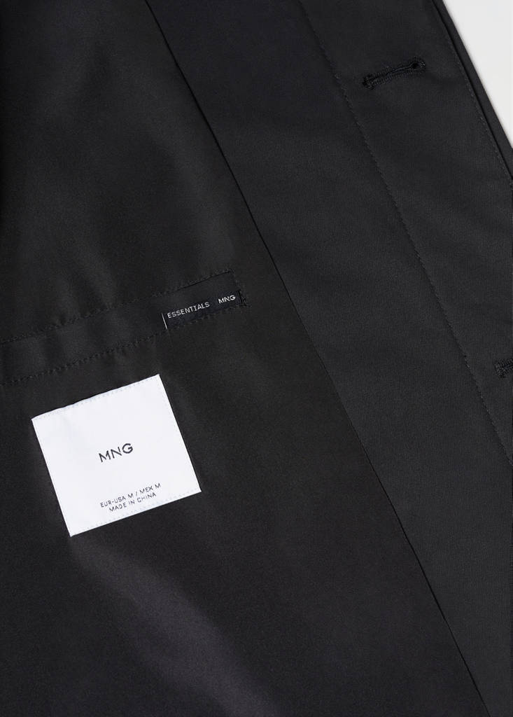 Water-repellent cotton trench coat — Black