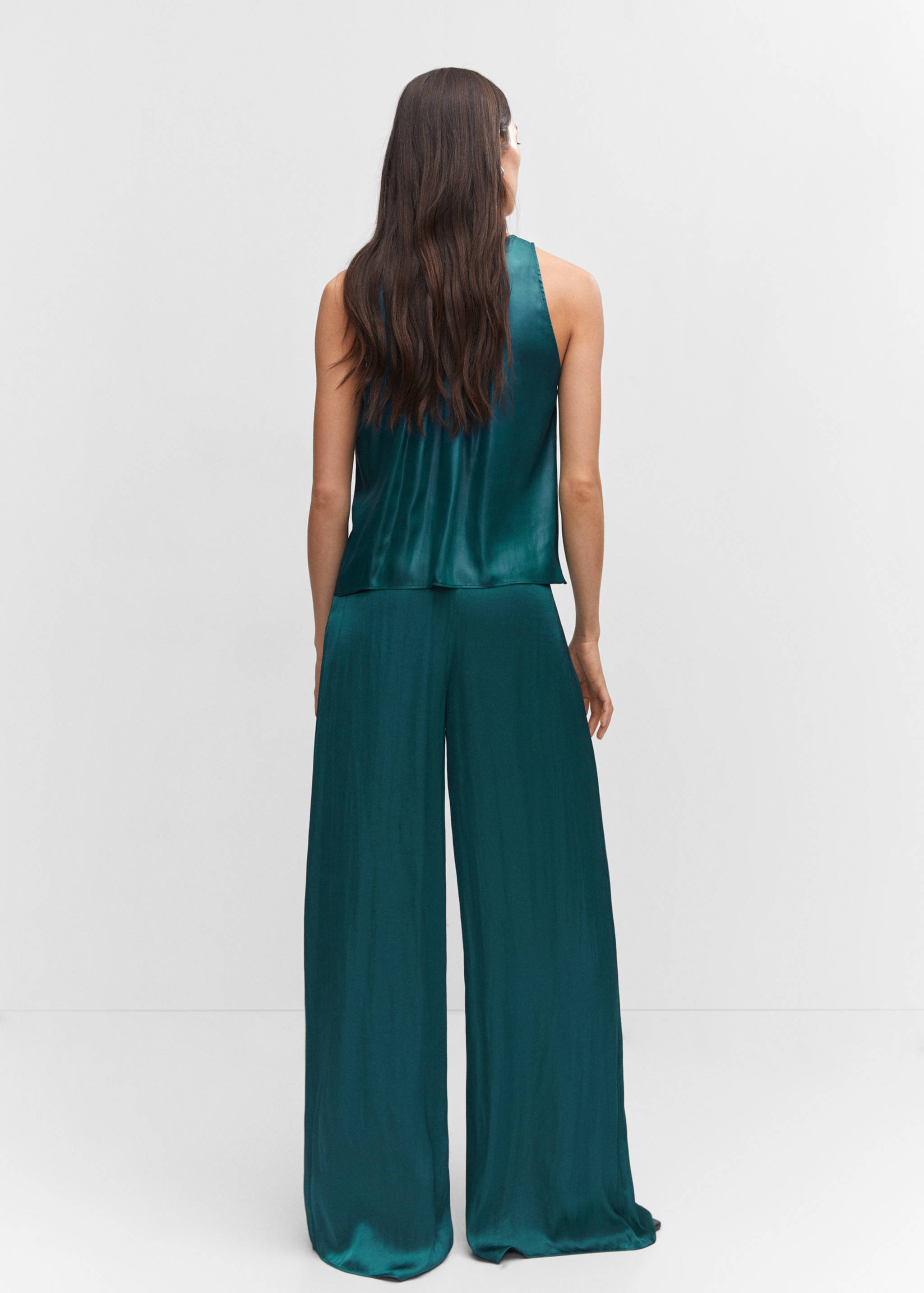 Satin wide leg trousers - Reverse of the article