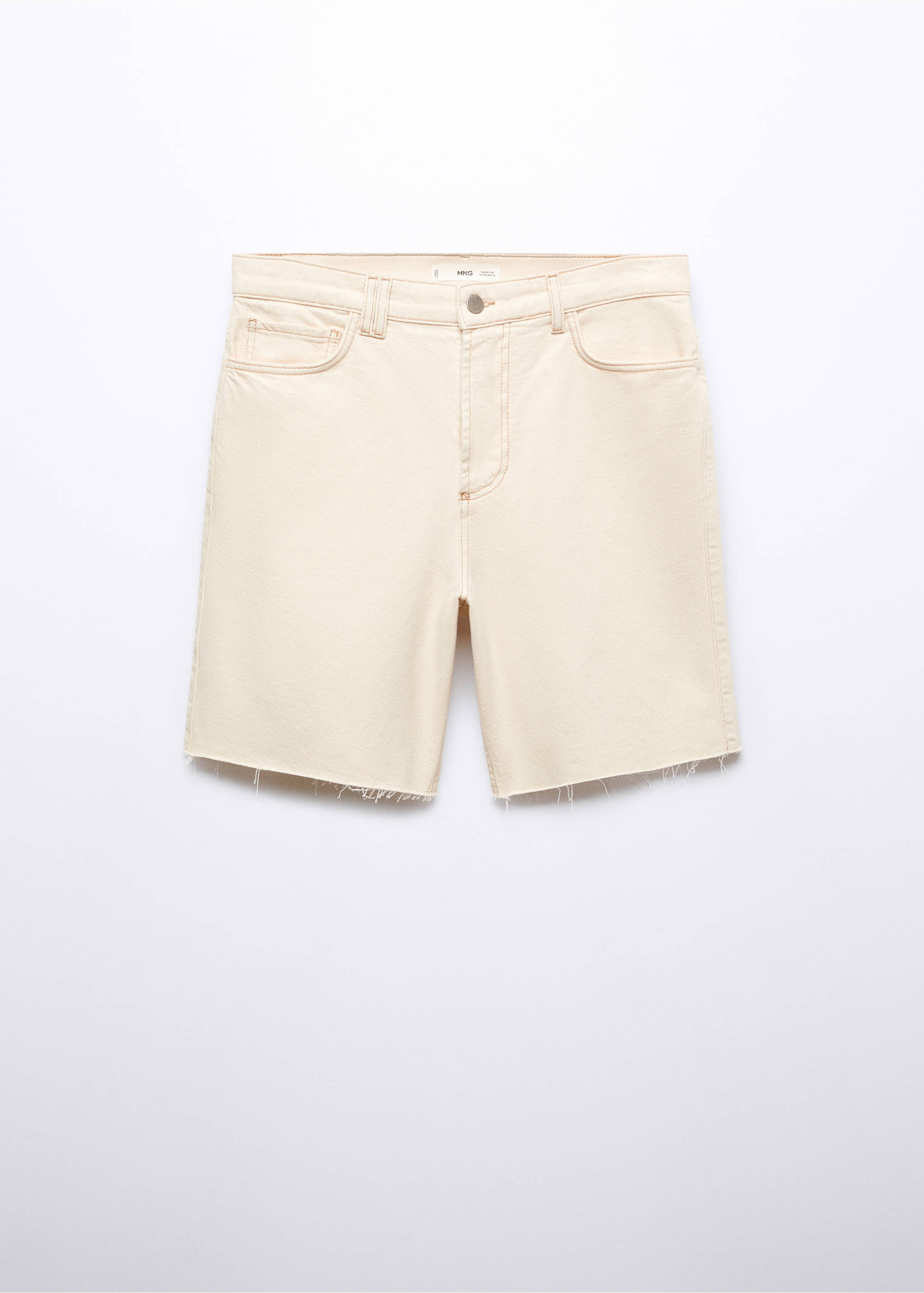 Regular-fit denim shorts - Article without model, Ecru. Ref: 57084398-00.