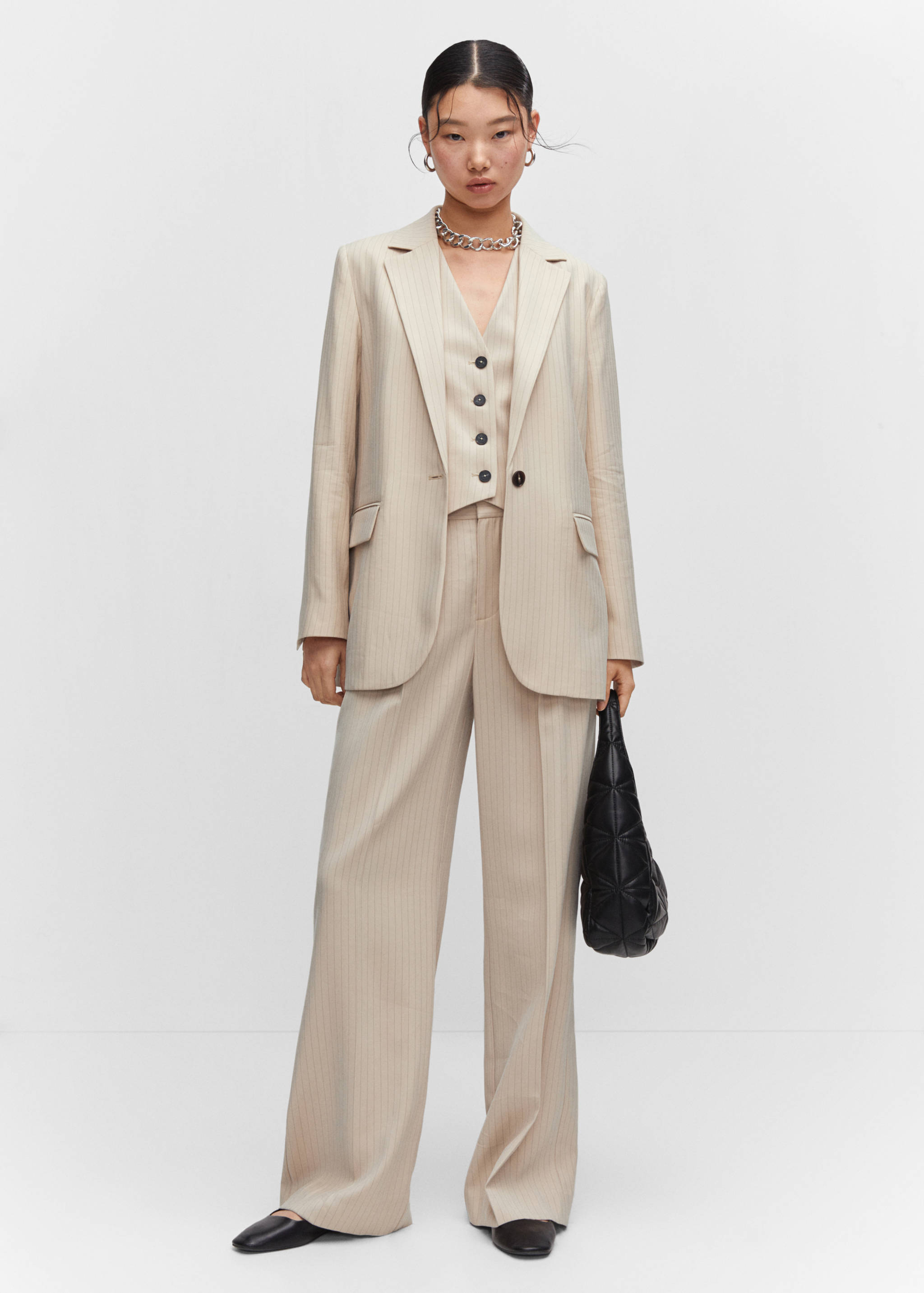 Pinstripe suit blazer - General plane