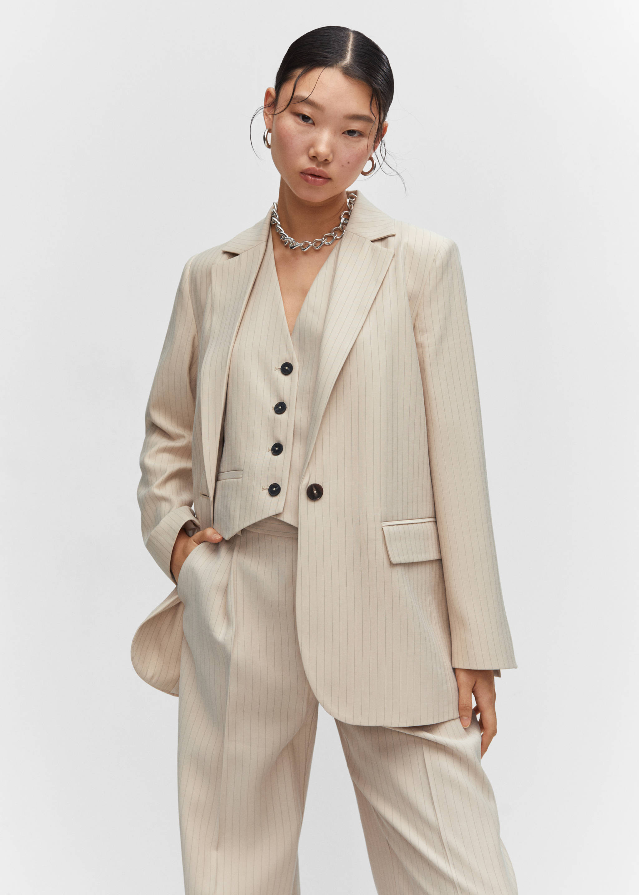Pinstripe suit blazer - Medium plane
