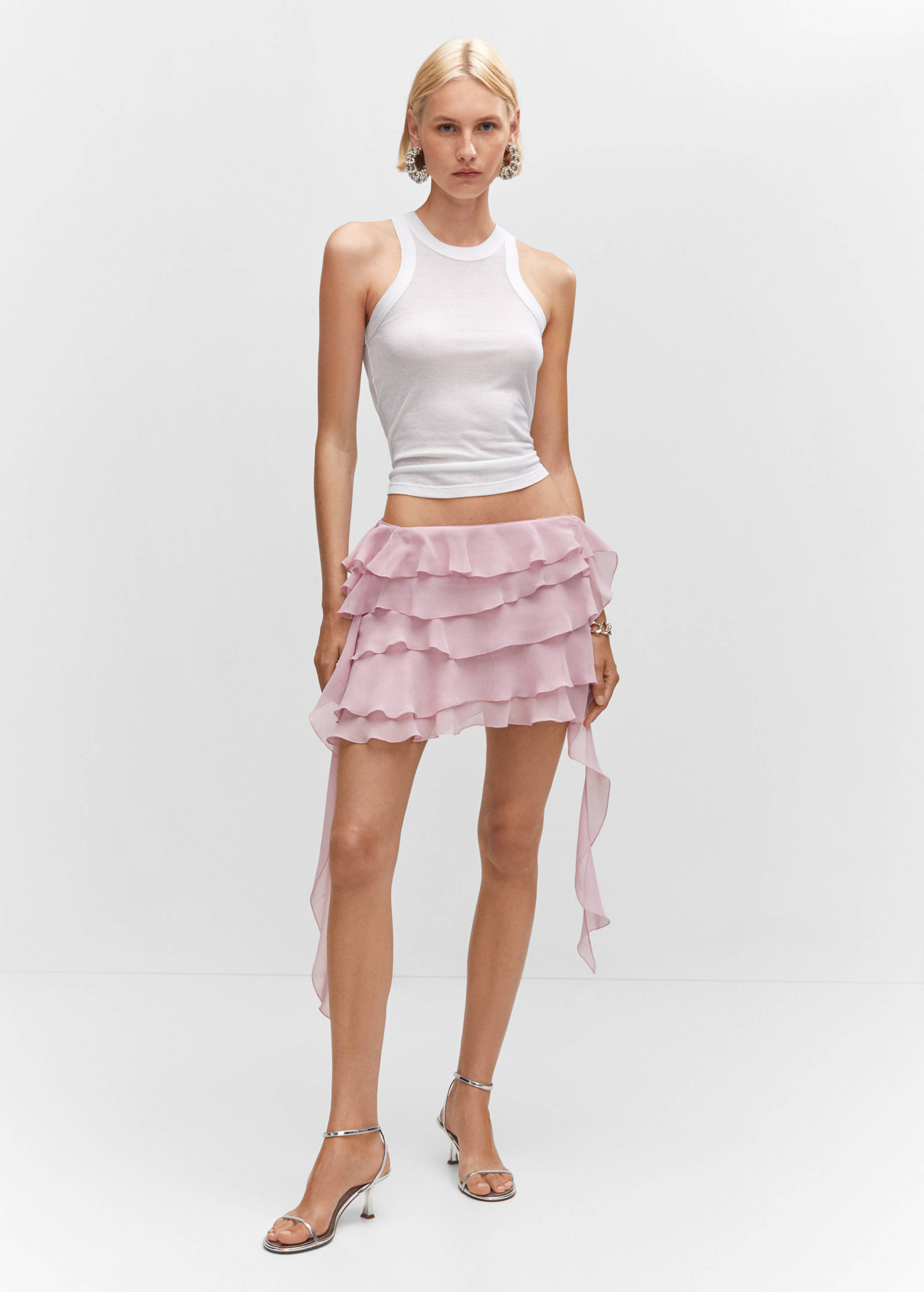 Ruffled chiffon skirt - General plane