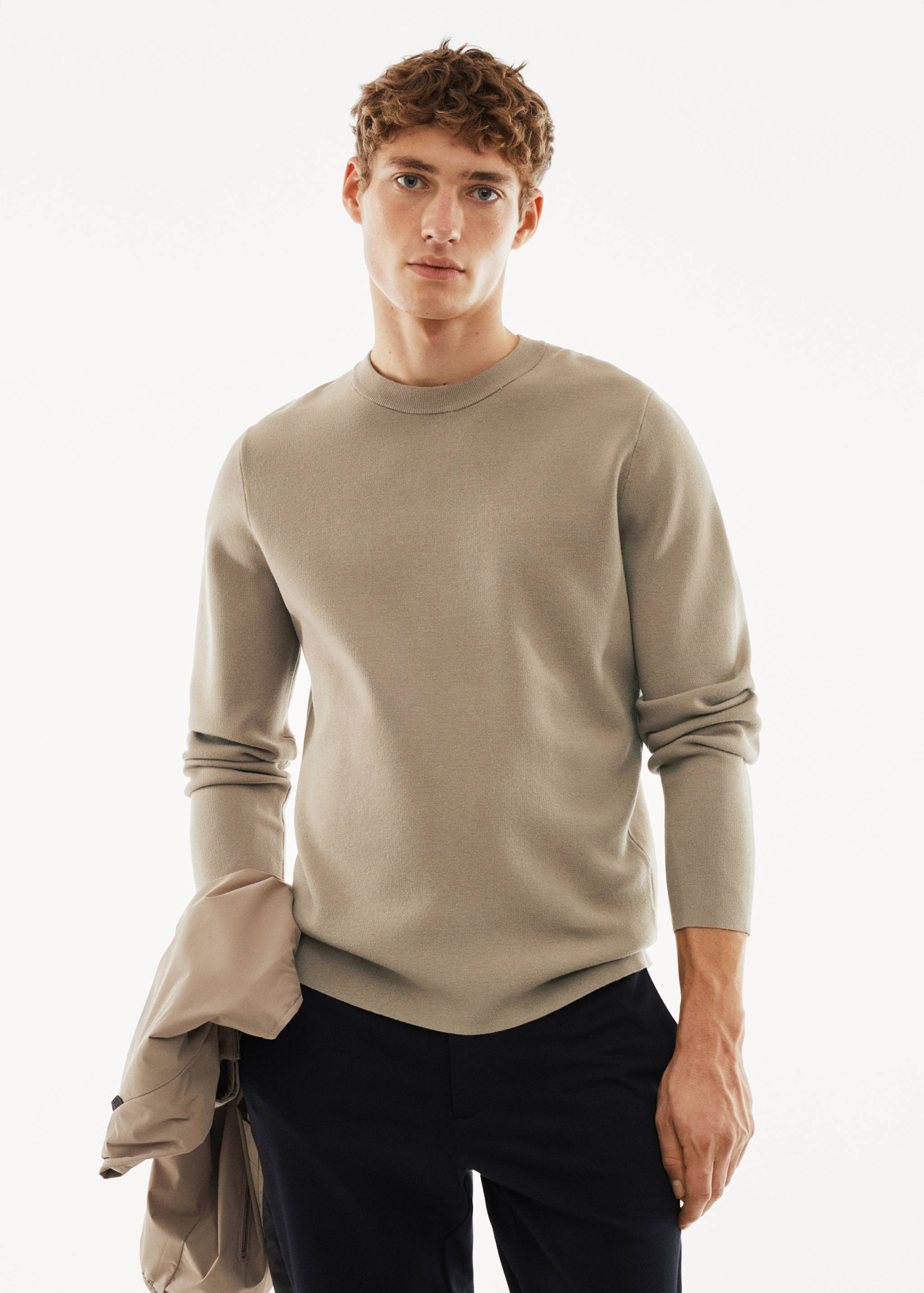 温度调节细线针织毛衣 - null