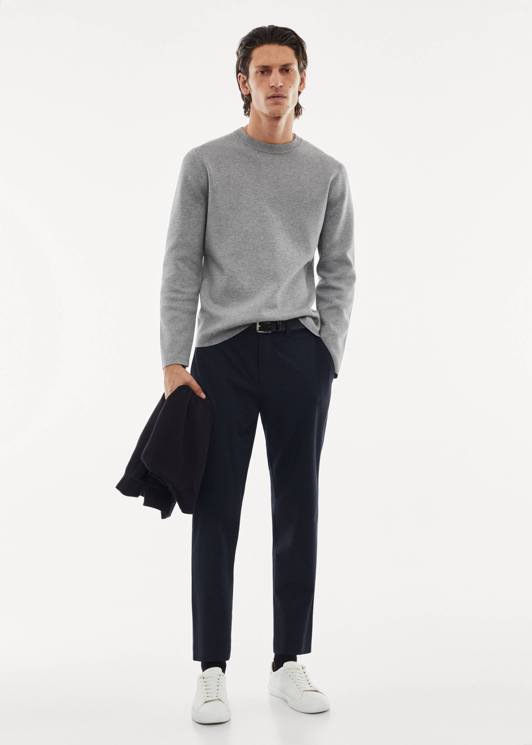 温度调节细线针织毛衣 - null