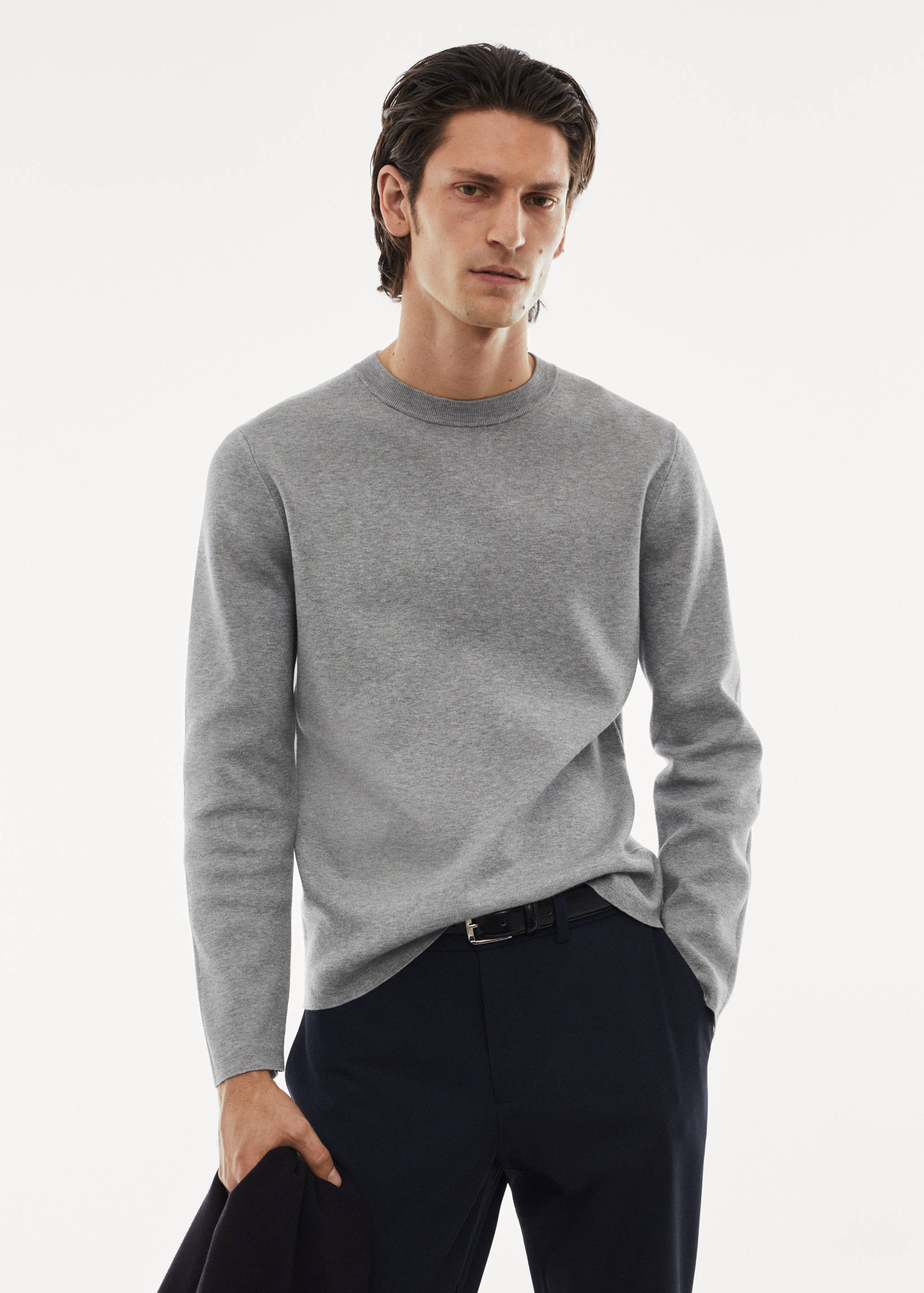 温度调节细线针织毛衣 - null