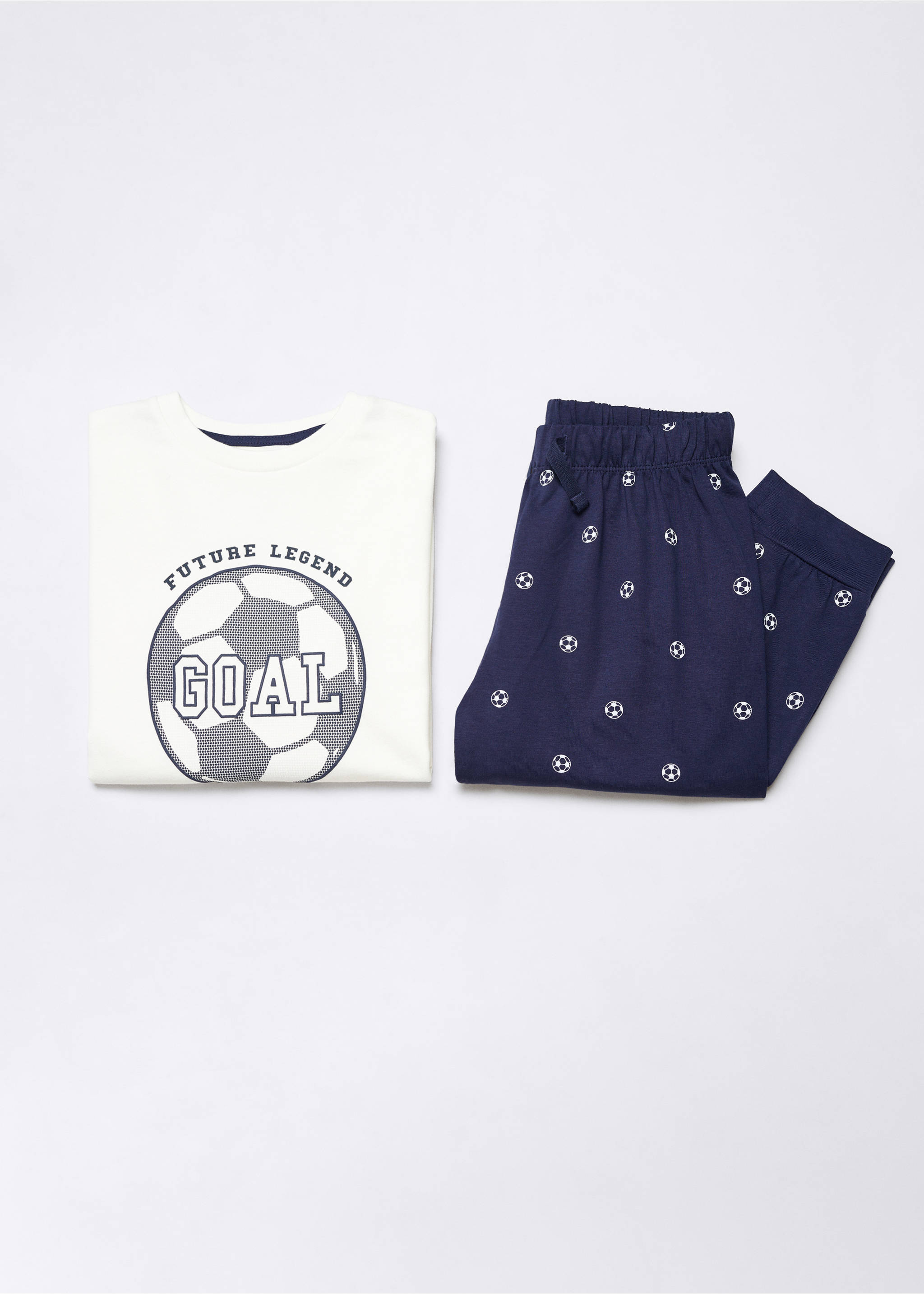 Printed long pyjamas - Details of the article 0, Dark Navy. Ref: 57085143-00.