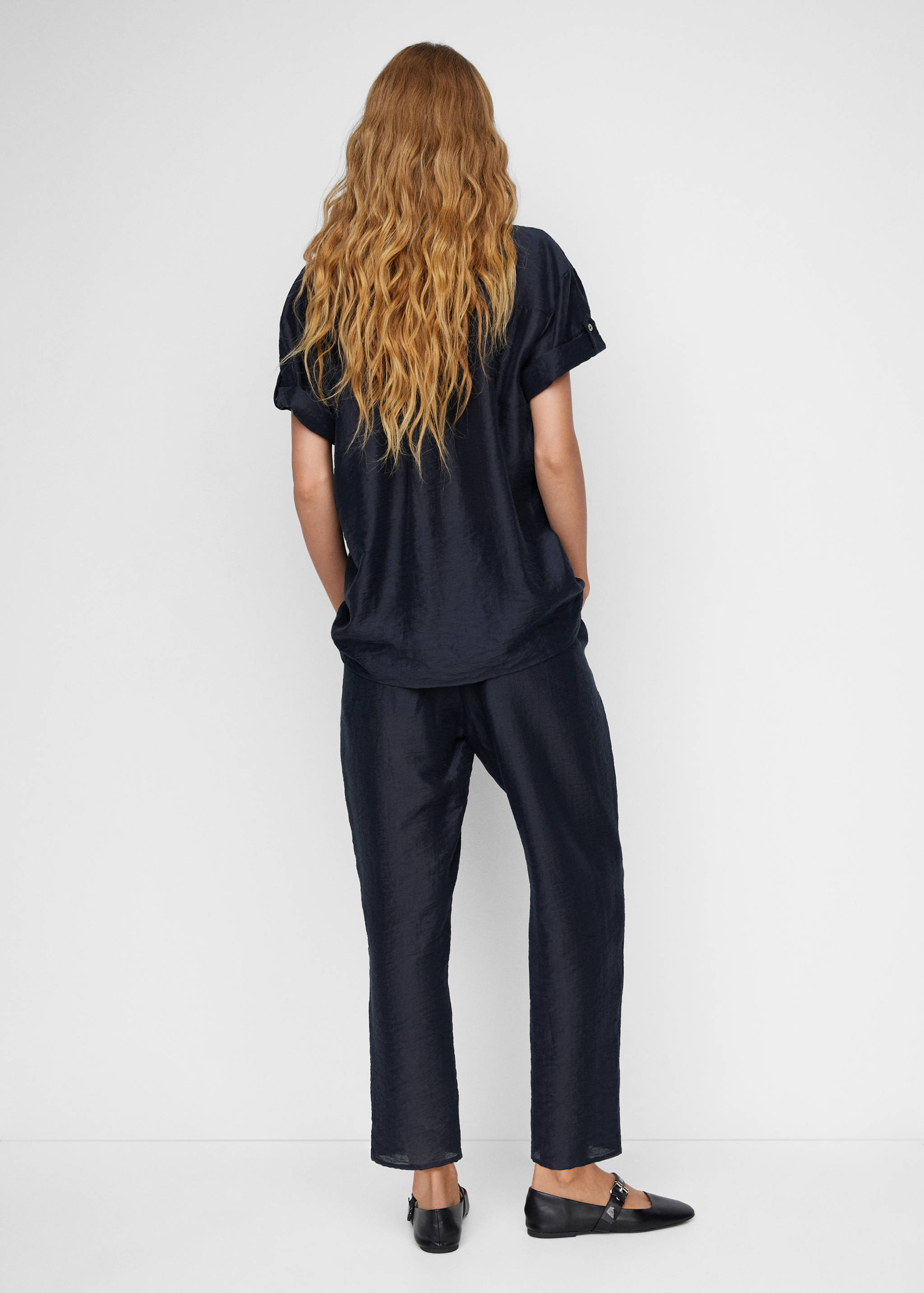 Satin lyocell trousers - Reverse of the article