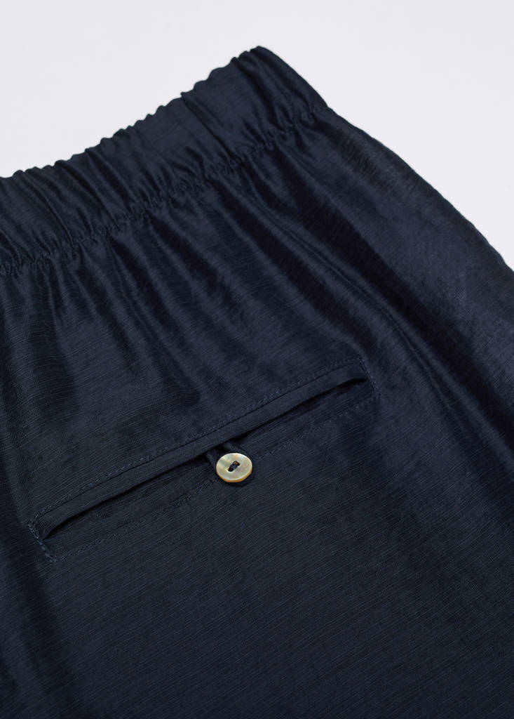 Satin lyocell trousers — Navy