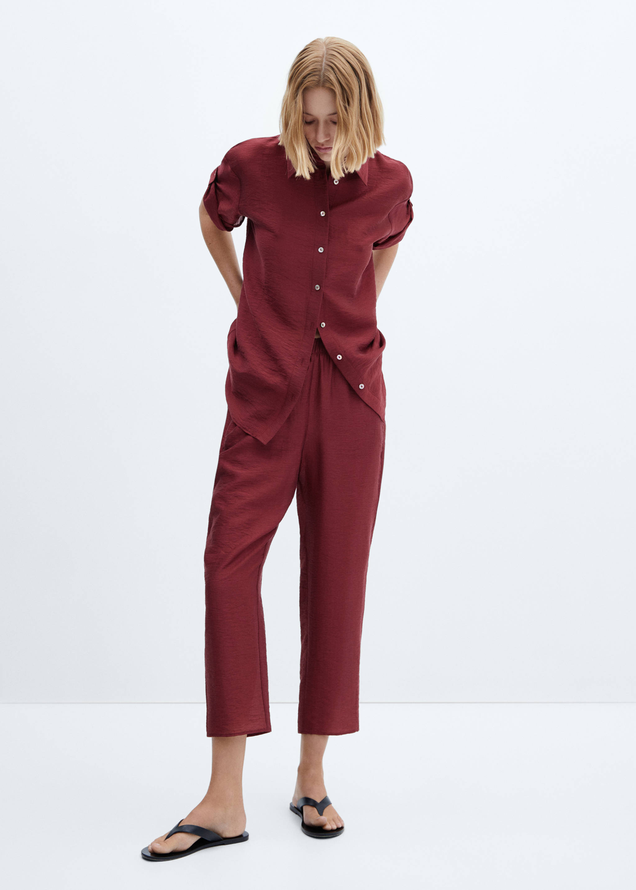 Satin lyocell trousers - General plane