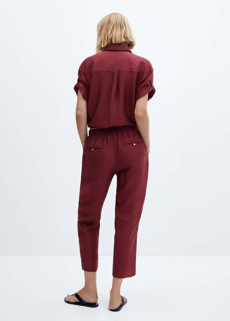 Satin lyocell trousers — Russet