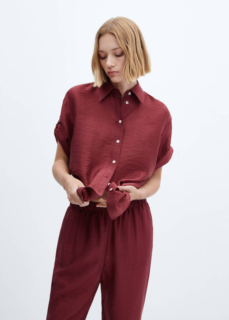 Satin lyocell trousers — Russet