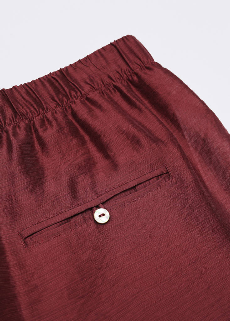 Satin lyocell trousers — Russet