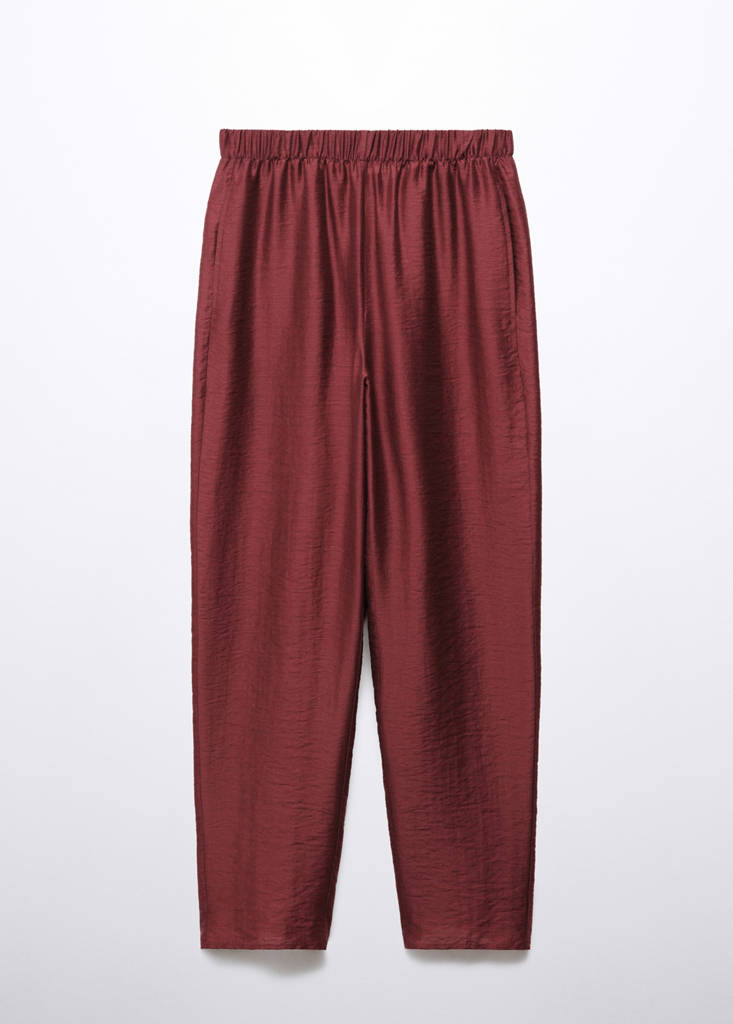Satin lyocell trousers — Russet