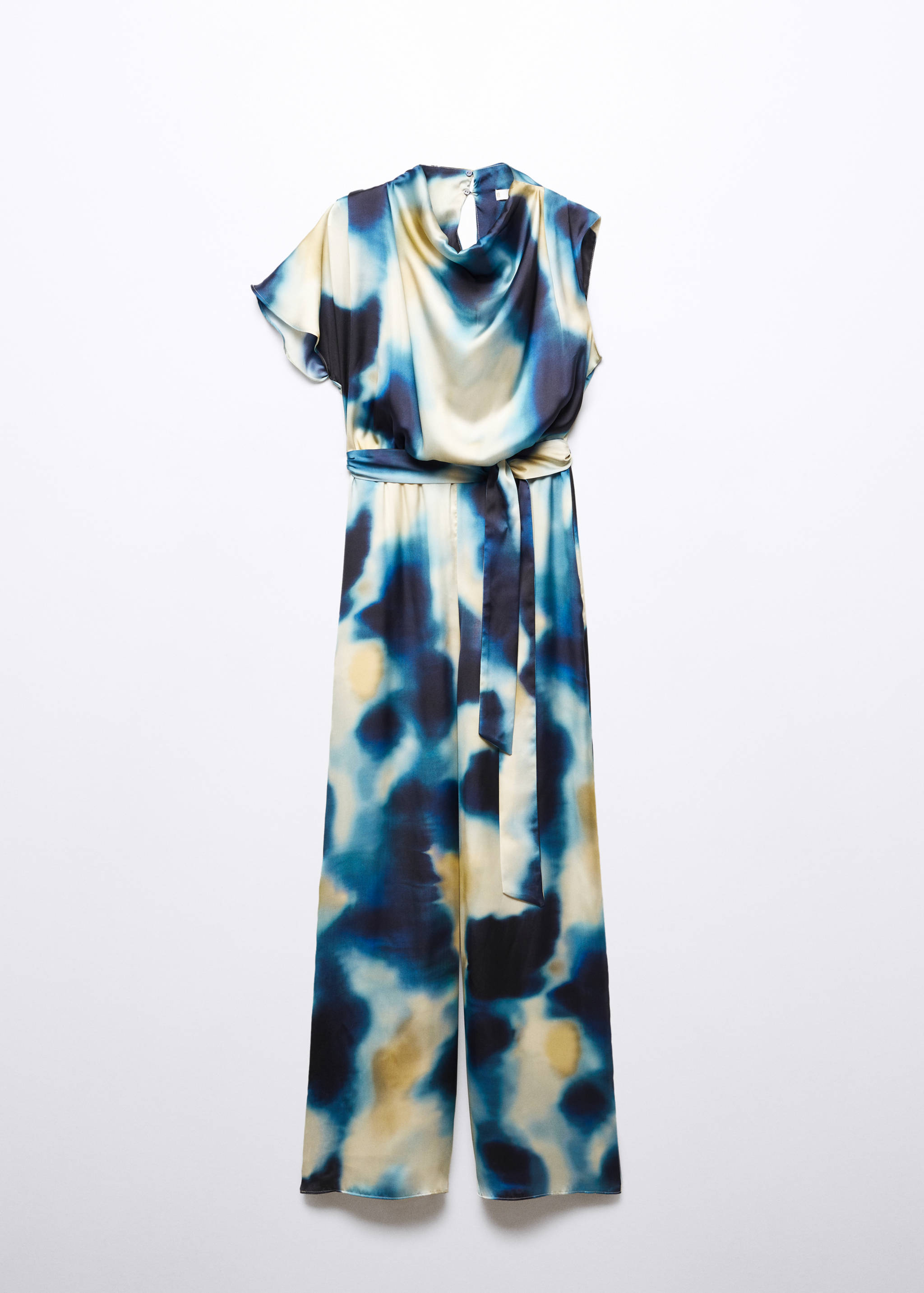 Satin jumpsuit with draped neckline - Article without model