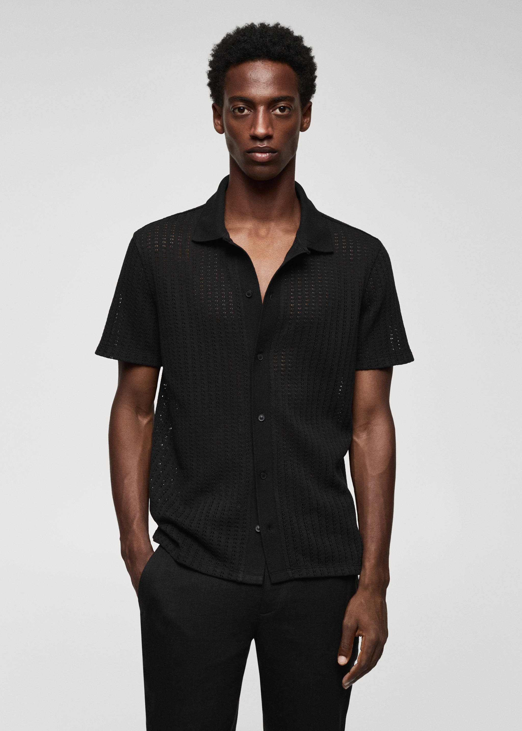 Polo boutons coton crochet - Plan moyen