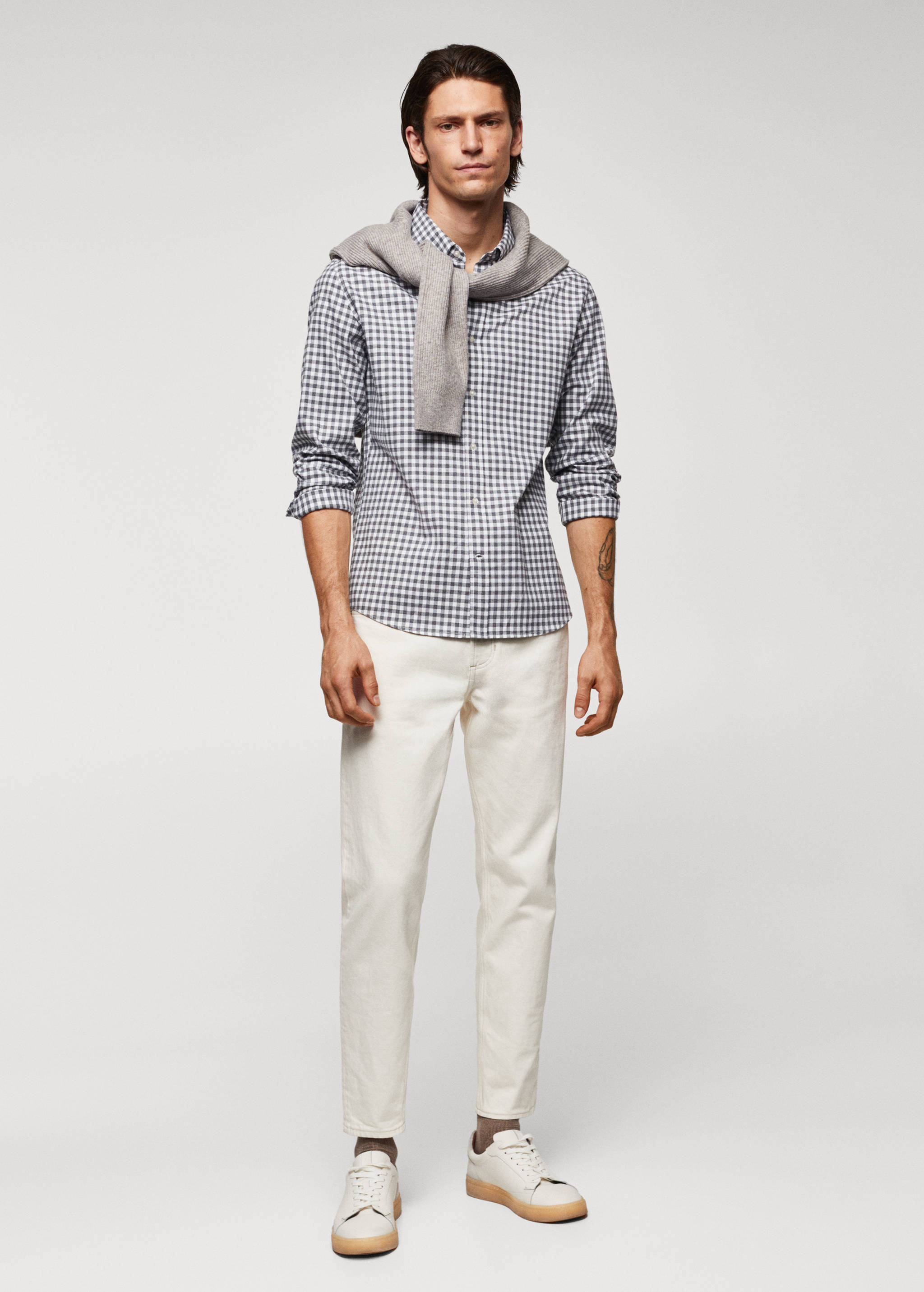 Gingham check cotton shirt - General plane