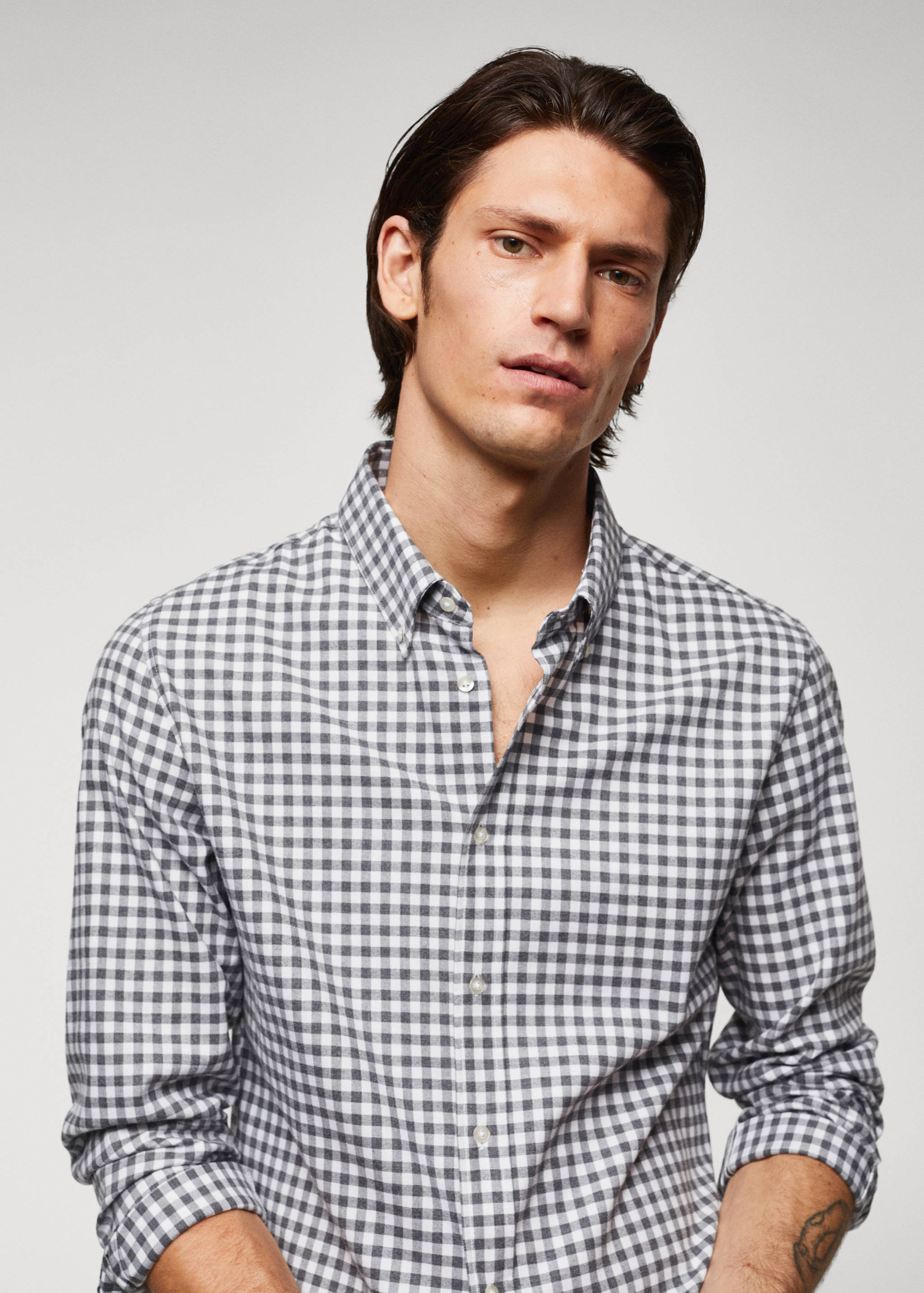 Gingham check cotton shirt - Details of the article 1