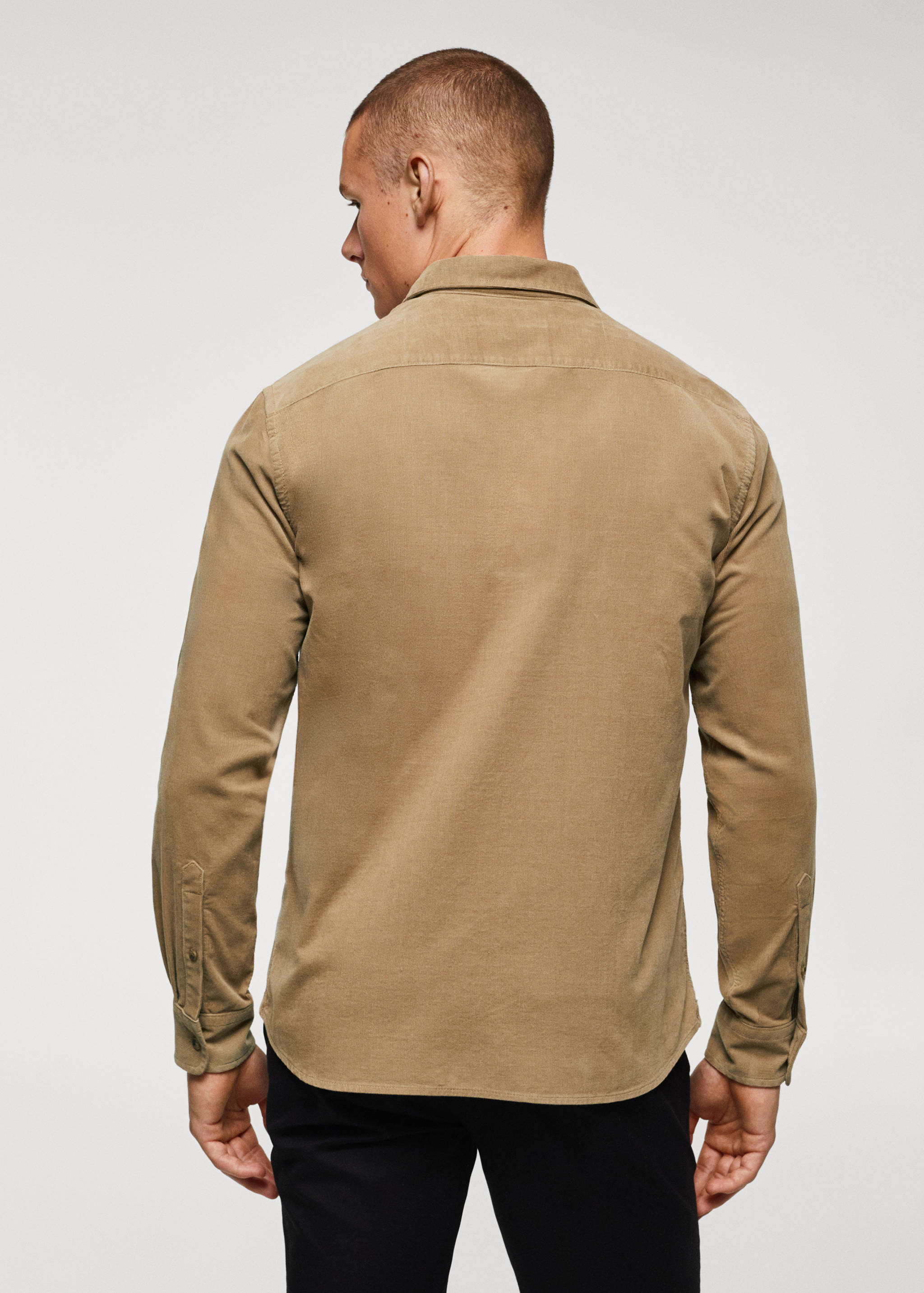 Regular fit micro corduroy shirt - Reverse of the article