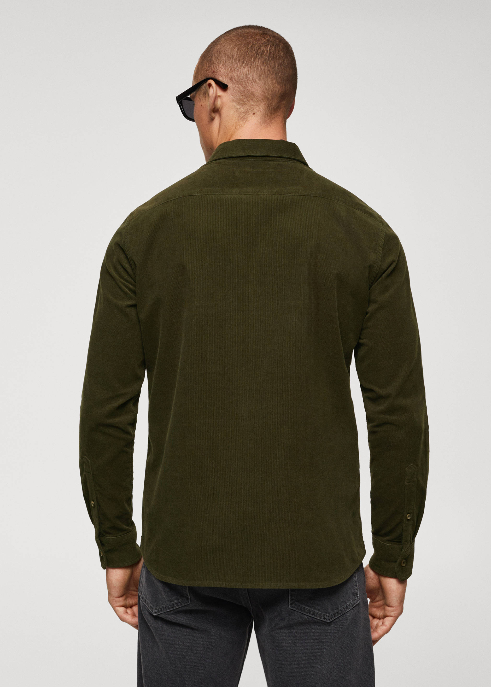 Regular fit micro corduroy shirt - Reverse of the article