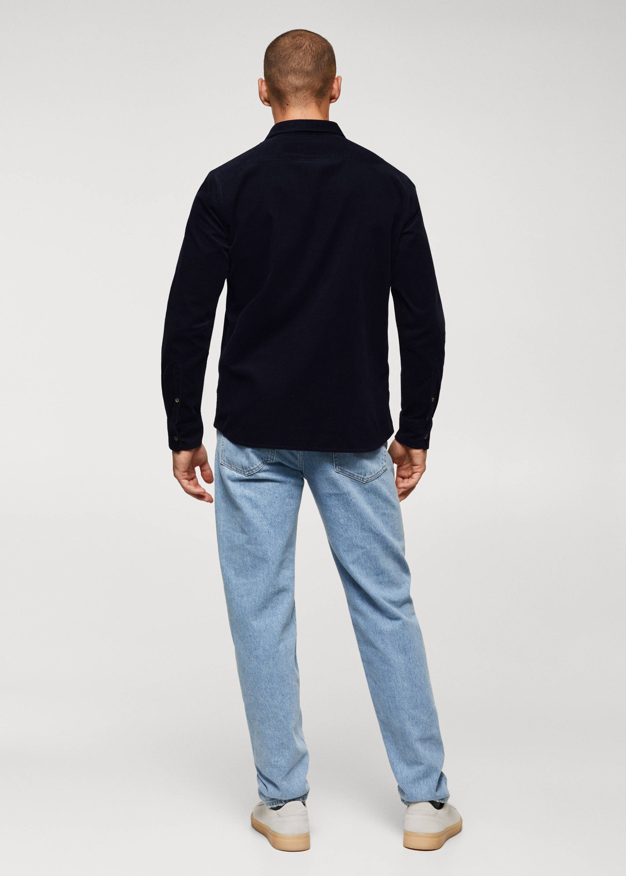 Regular fit micro corduroy shirt - Reverse of the article