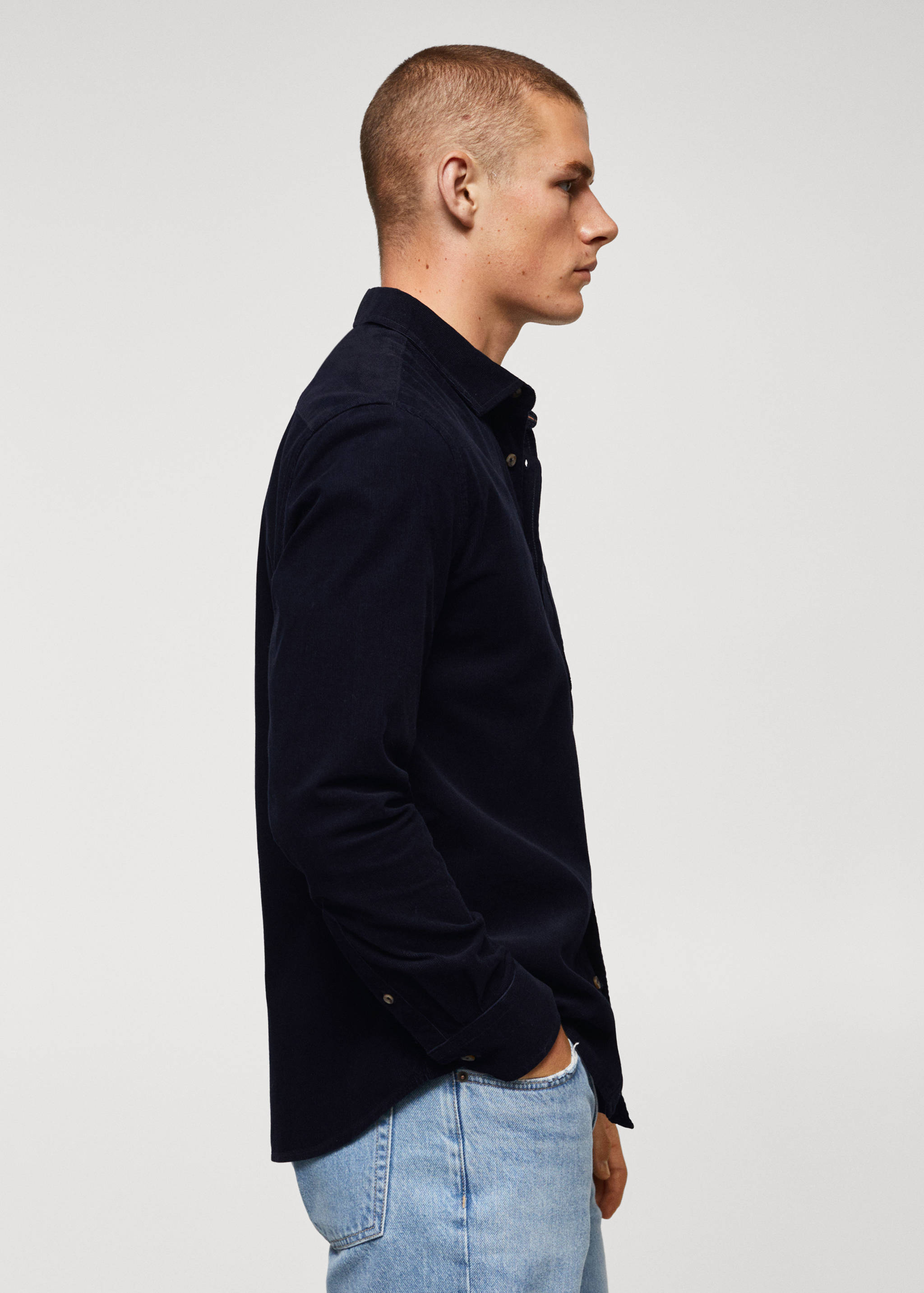 Regular fit micro corduroy shirt - Details of the article 1