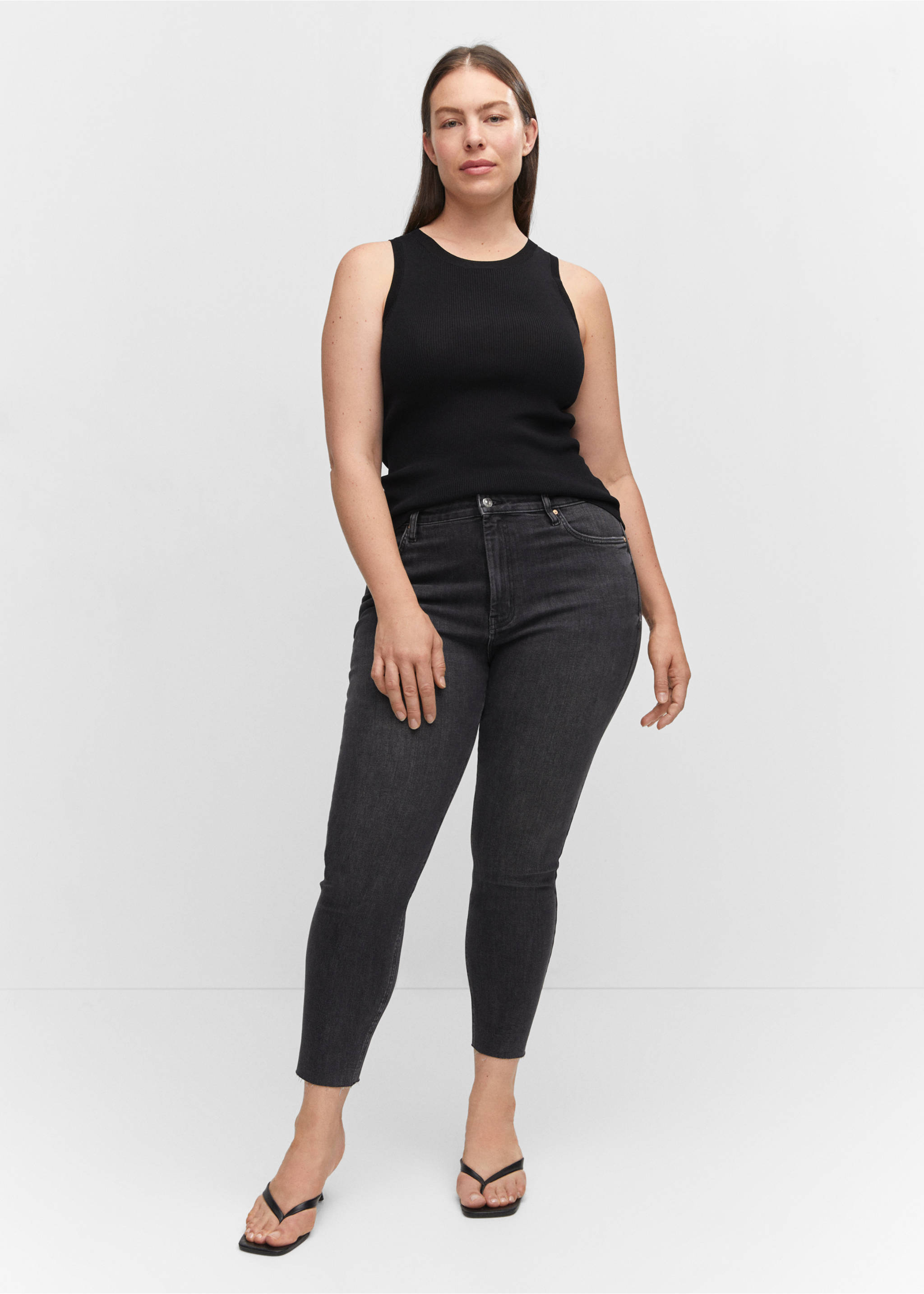 Jeans skinny crop - Detalle del artículo 3, Gris oscuro. Ref: 57085957-00.