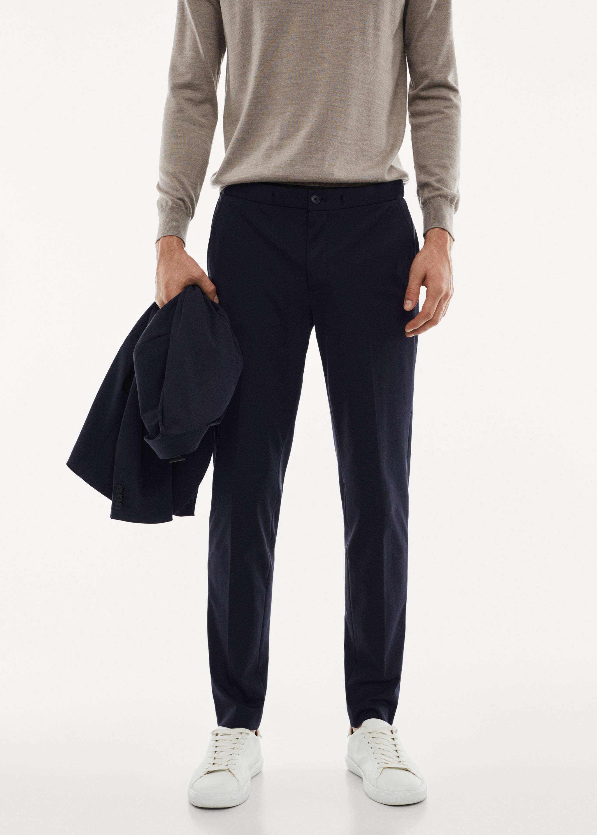 Pantalon slim-fit tissu comfort stretch - Plan moyen