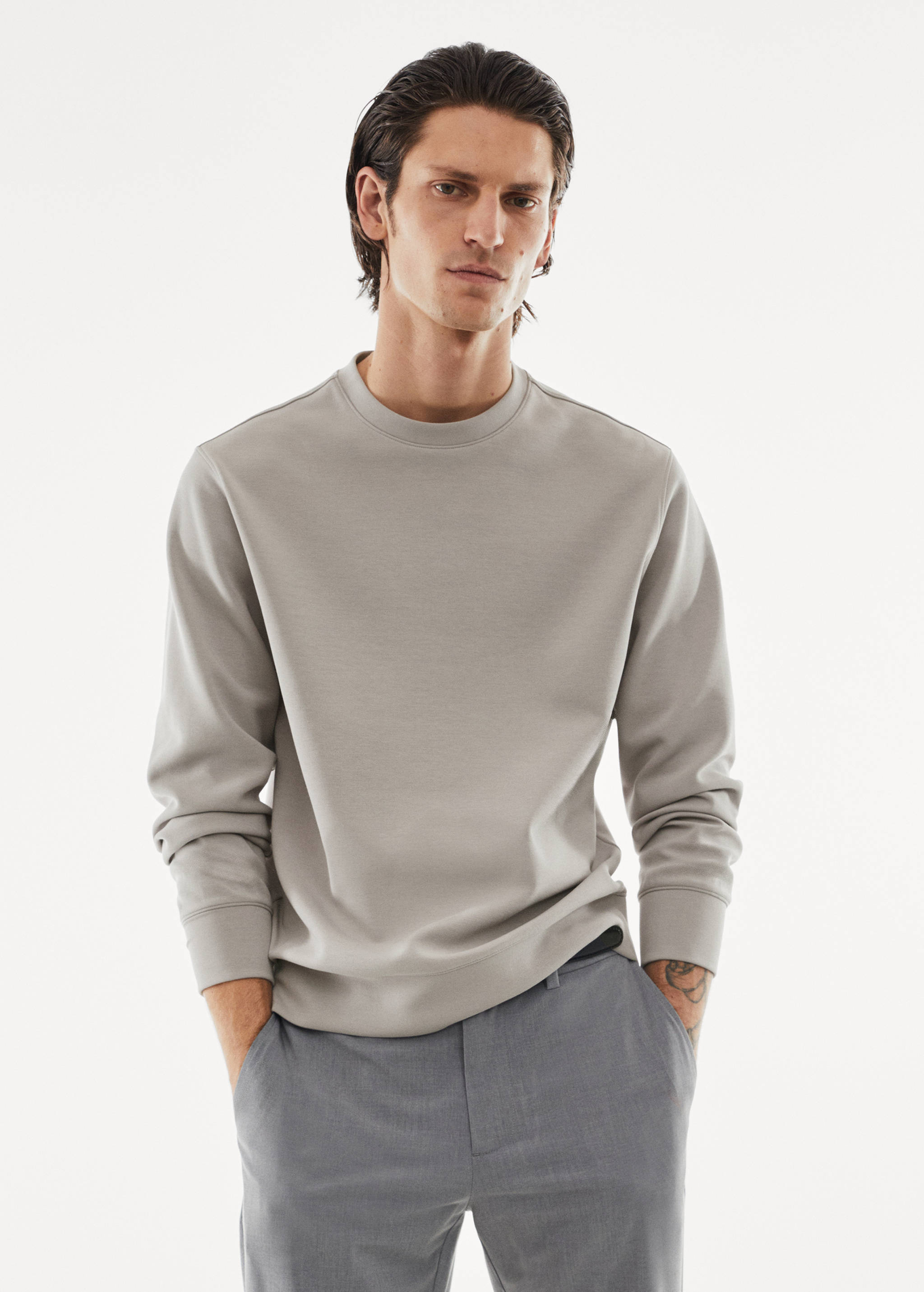 Sweat-shirt tissu recyclé respirant - Plan moyen
