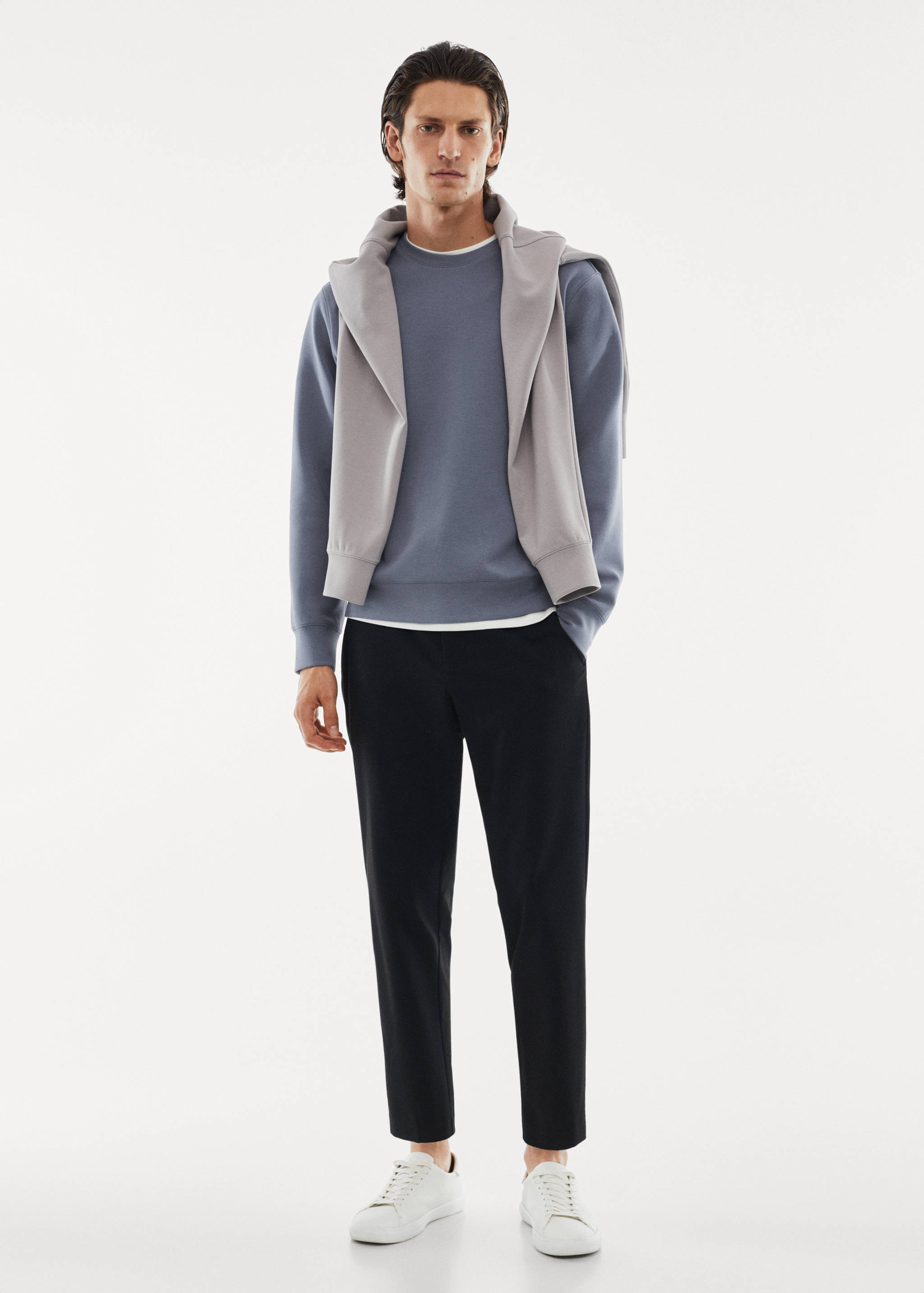 Sweat-shirt tissu recyclé respirant - Plan général