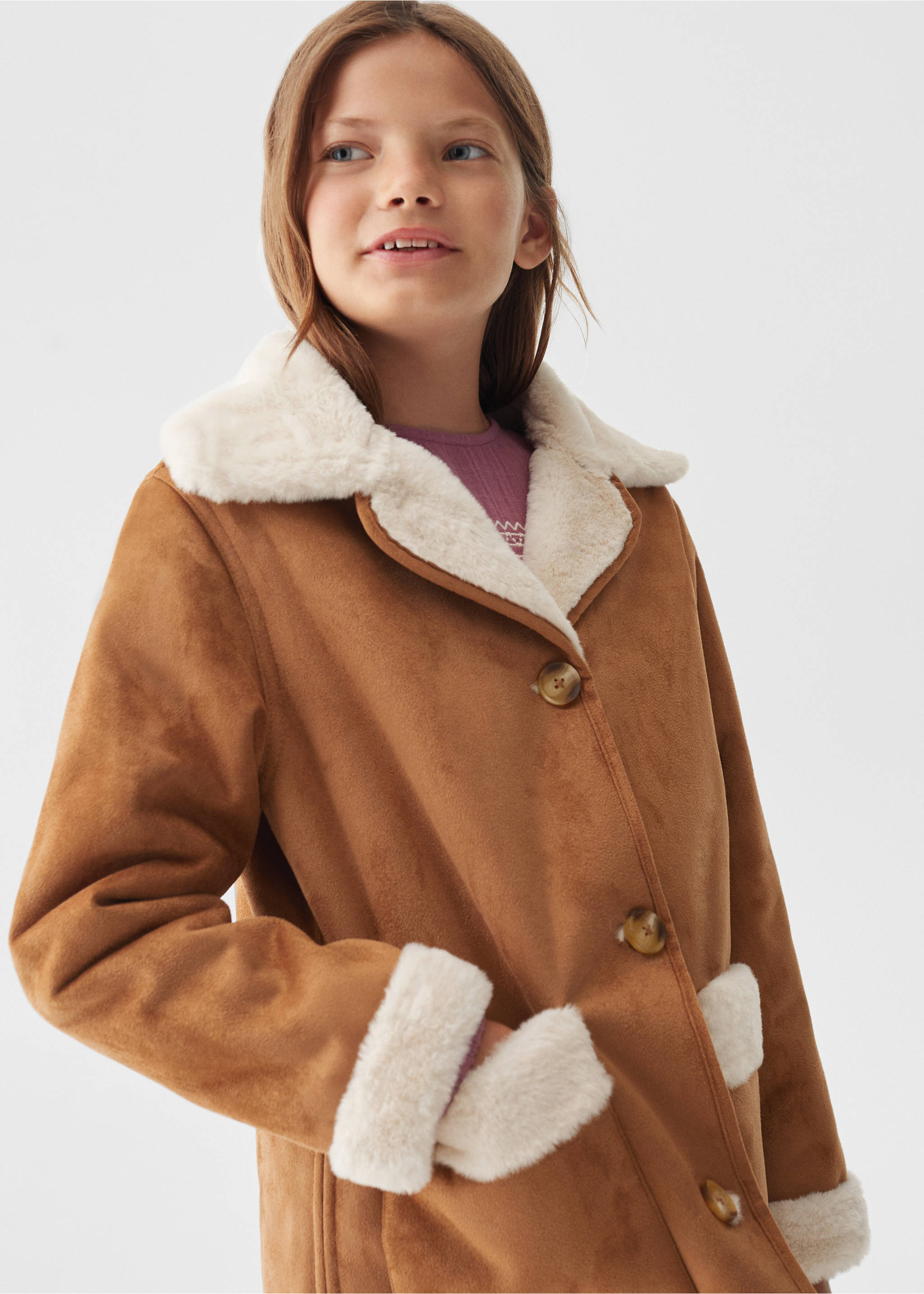 Manteau double face - Plan moyen, Marron moyen. Ref: 57085962-00.