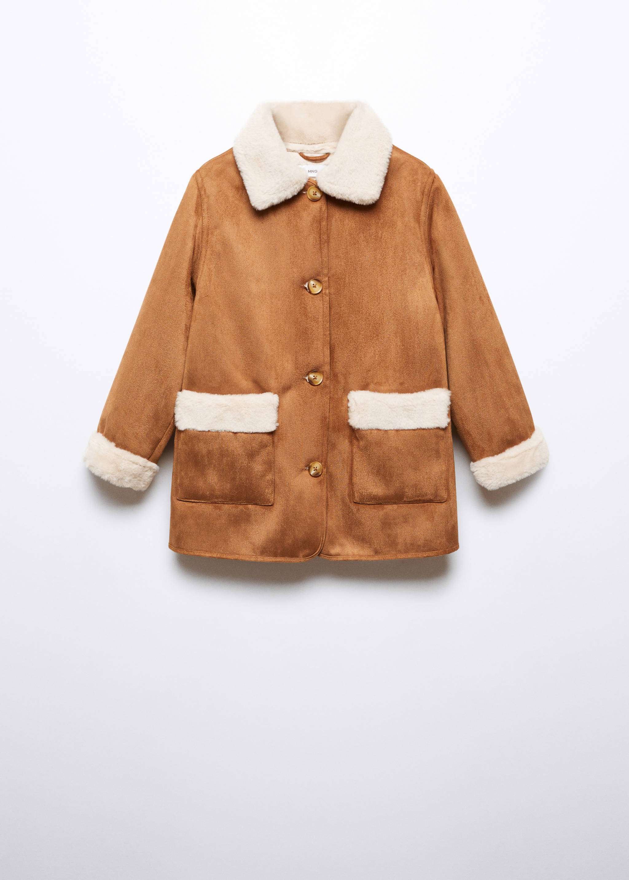 Coat with shearling-effect lining - Article without model