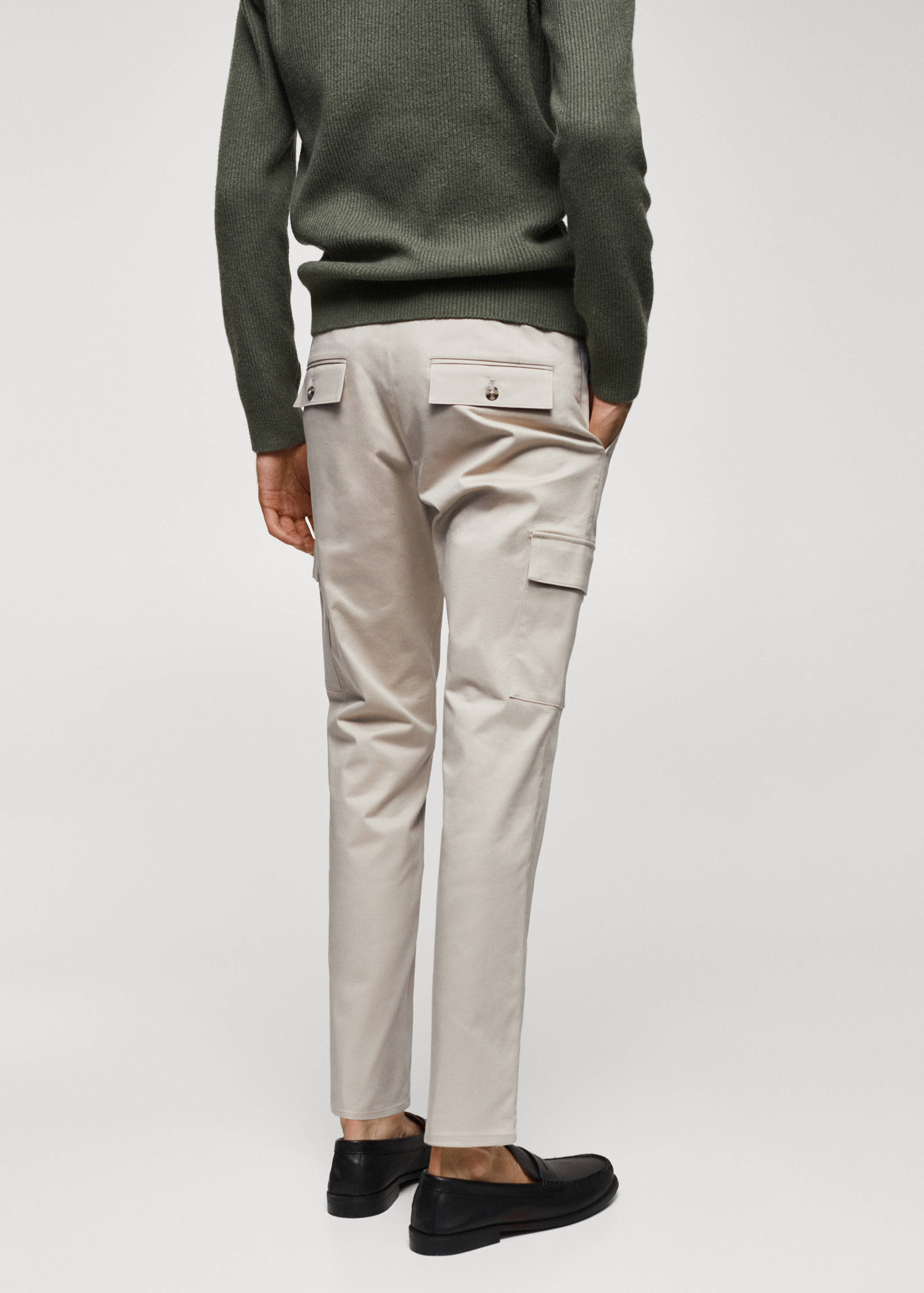 Pantalón cargo algodón slim fit - Reverso del artículo