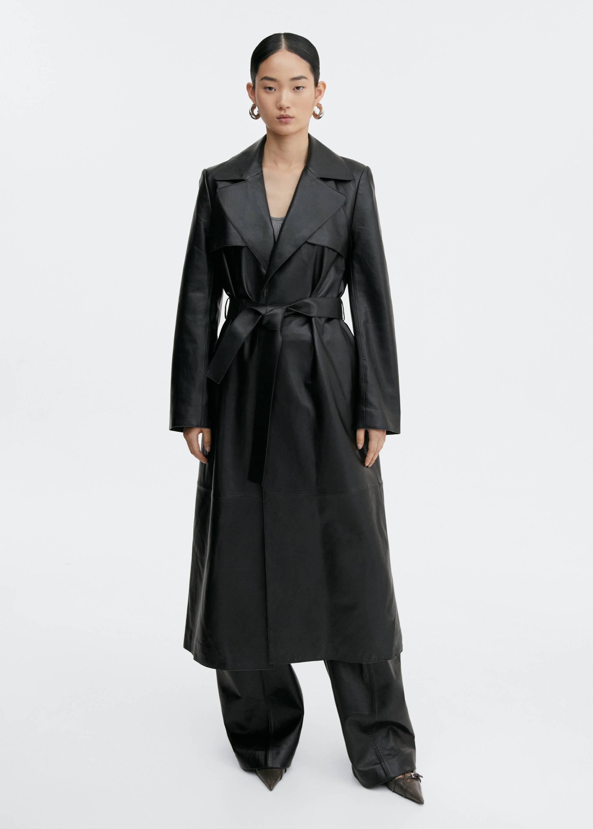 100% leather trench coat - General plane