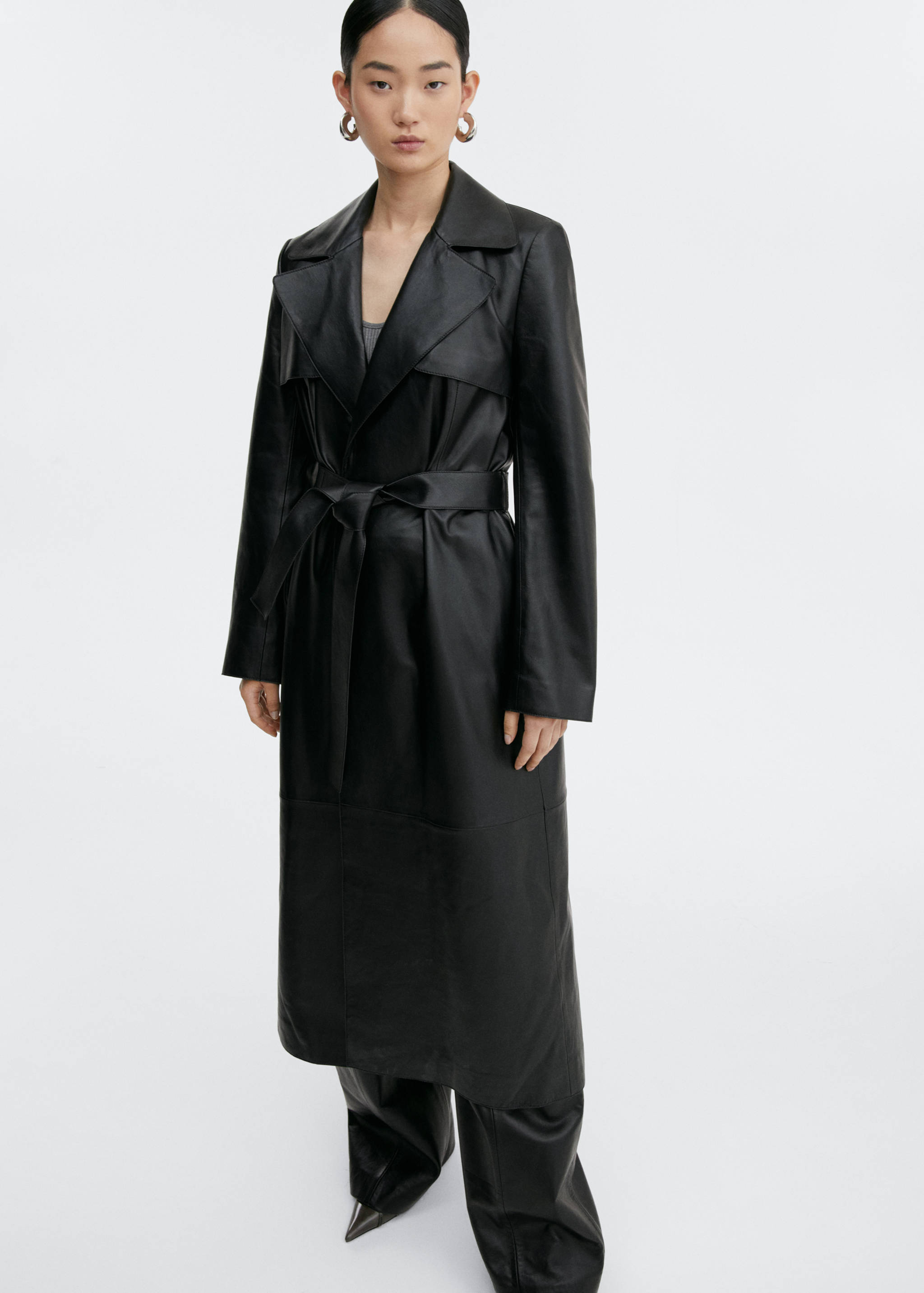 100% leather trench coat - Medium plane