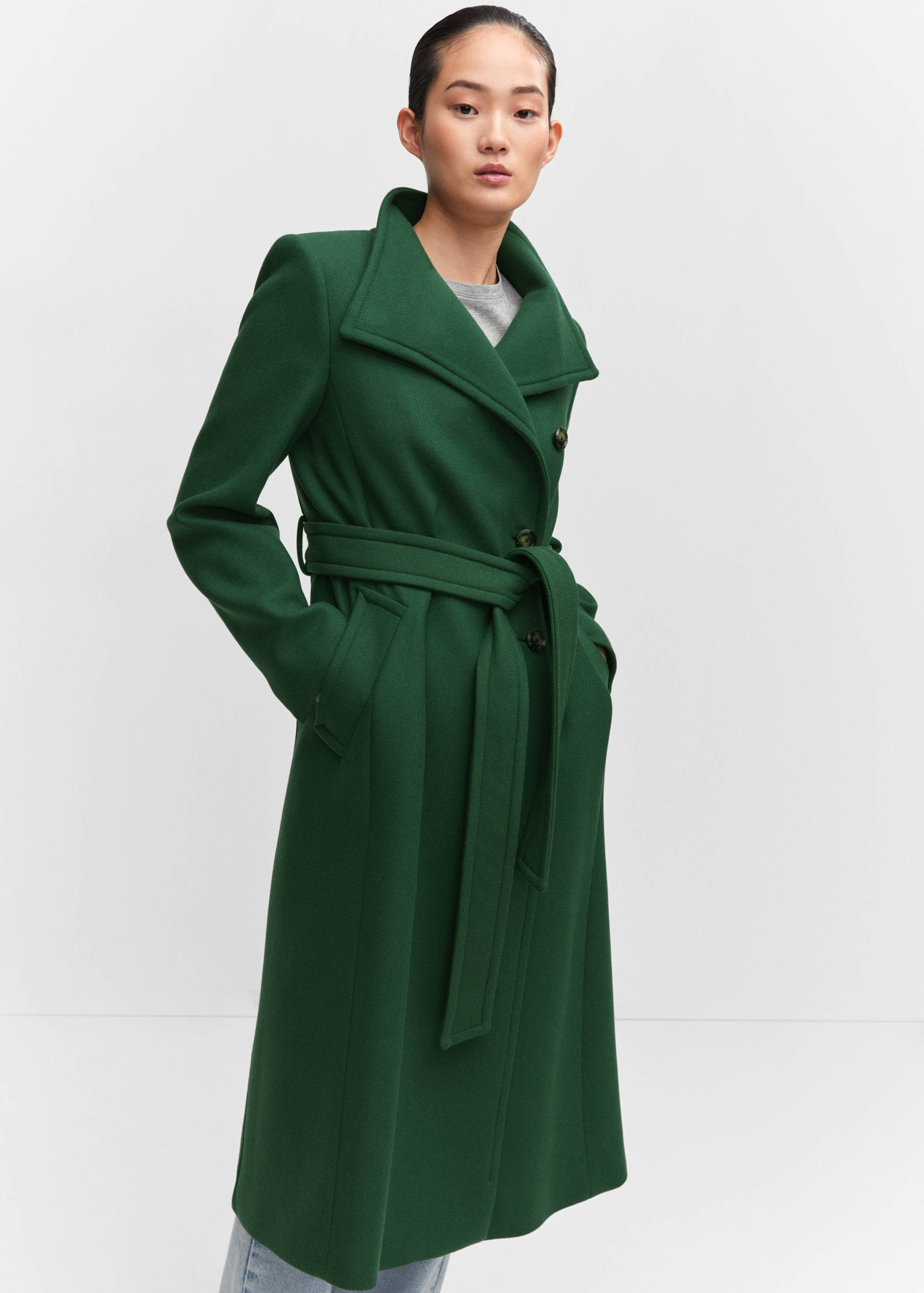 Manteco wool coat with belt - Medium plane