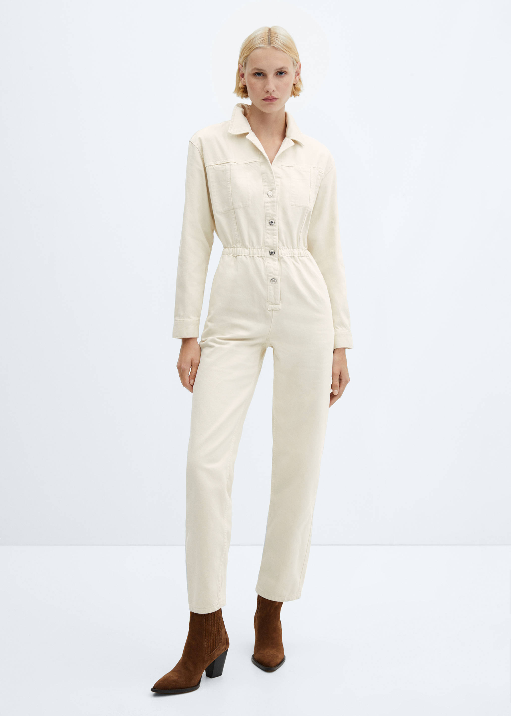 Long denim jumpsuit - General plane