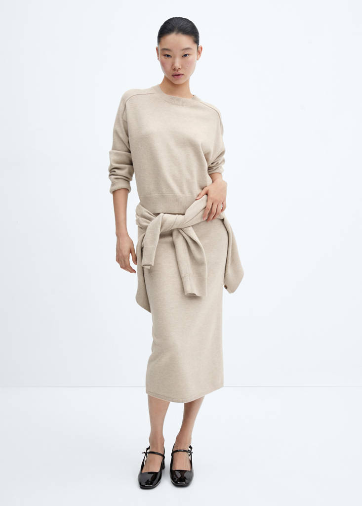 Sweater with decorative seam — Light/Pastel Grey