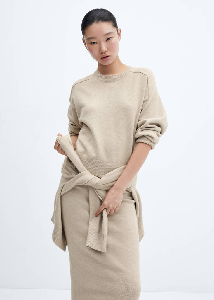 Sweater with decorative seam — Light/Pastel Grey
