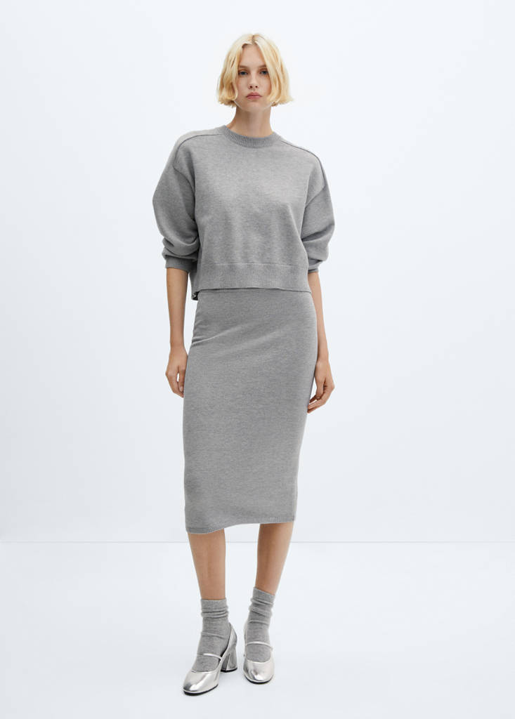 Sweater with decorative seam — Medium Heather Grey