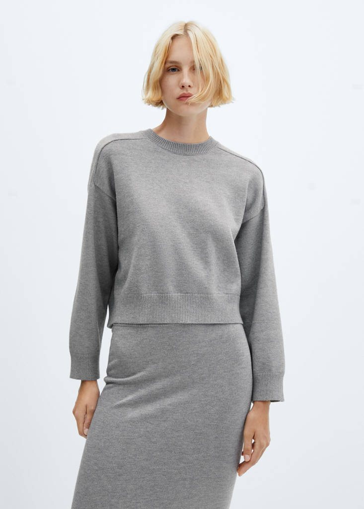 Sweater with decorative seam — Medium Heather Grey