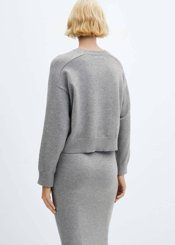 Sweater with decorative seam — Medium Heather Grey