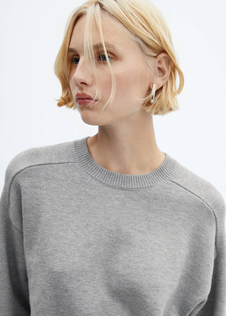 Sweater with decorative seam — Medium Heather Grey