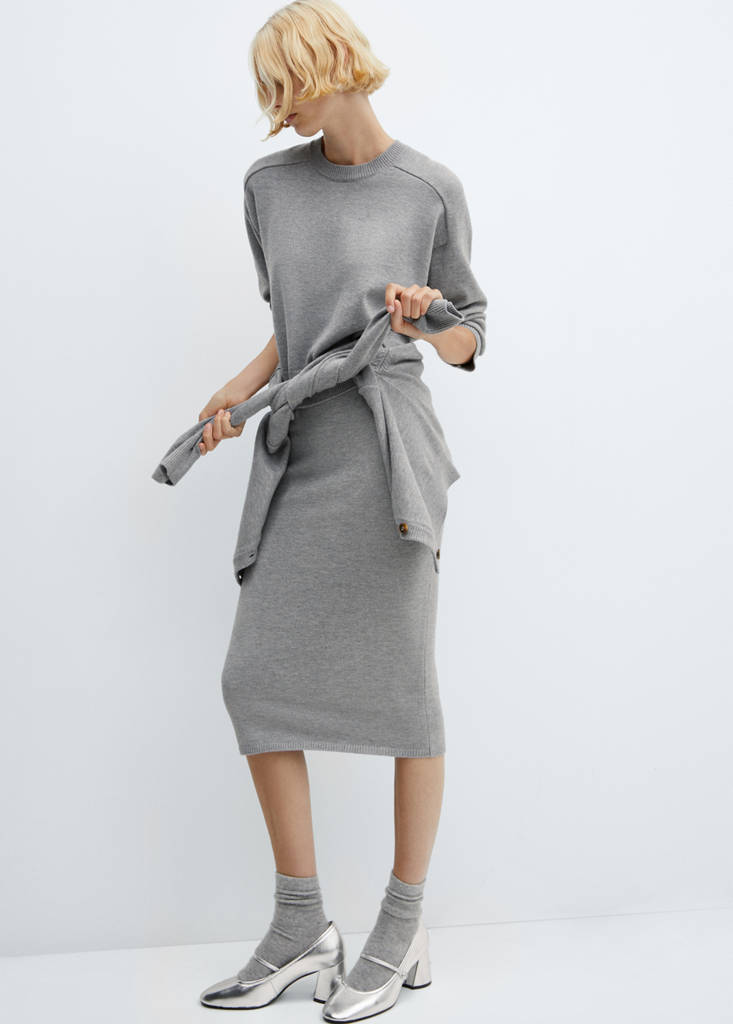 Sweater with decorative seam — Medium Heather Grey